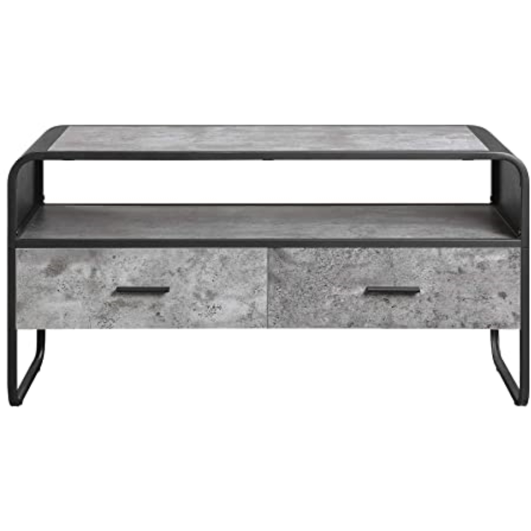 LV01143 - TV Stand, Concrete Gray & Black Finish - Raziela