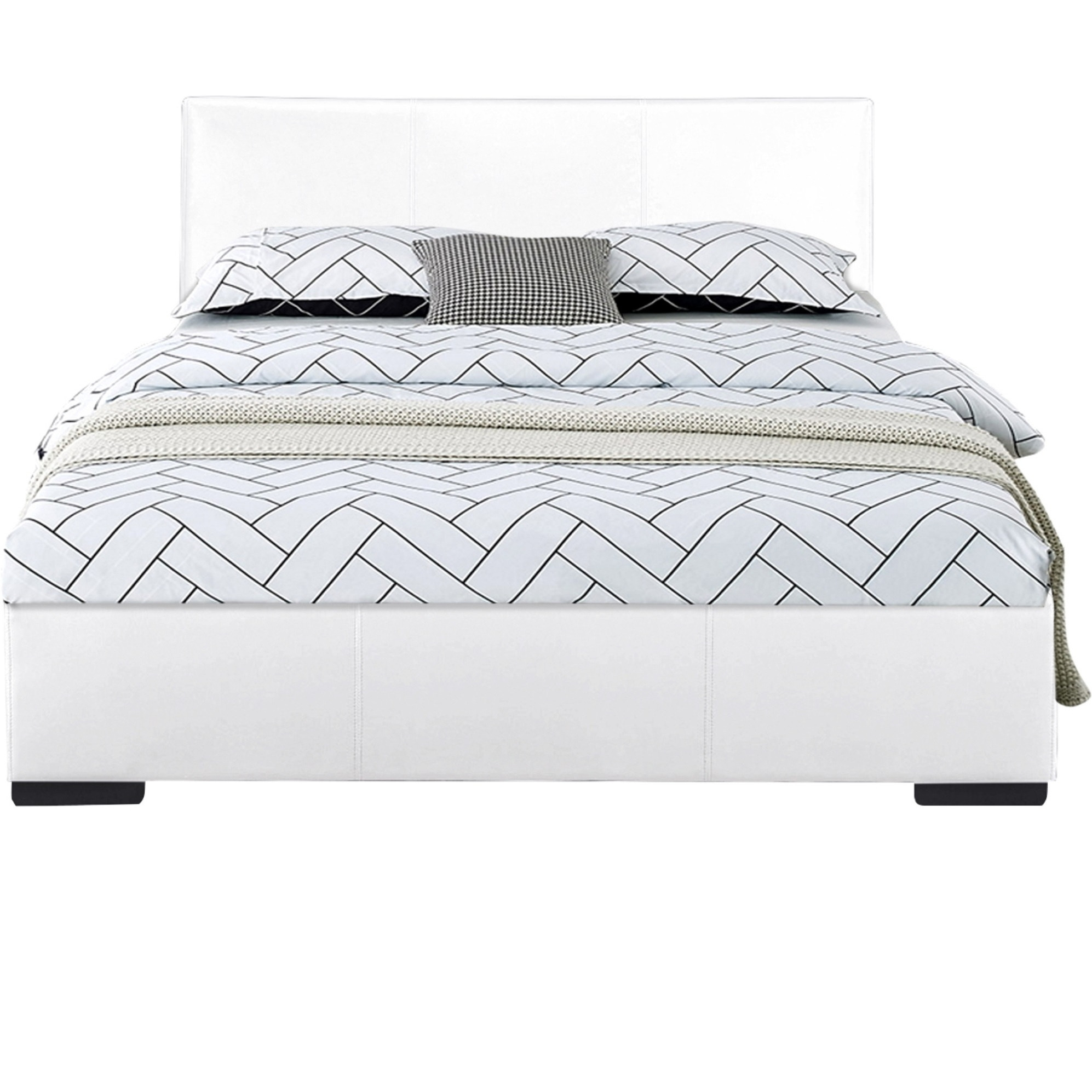 Abbey Platform Bed, White, Queen