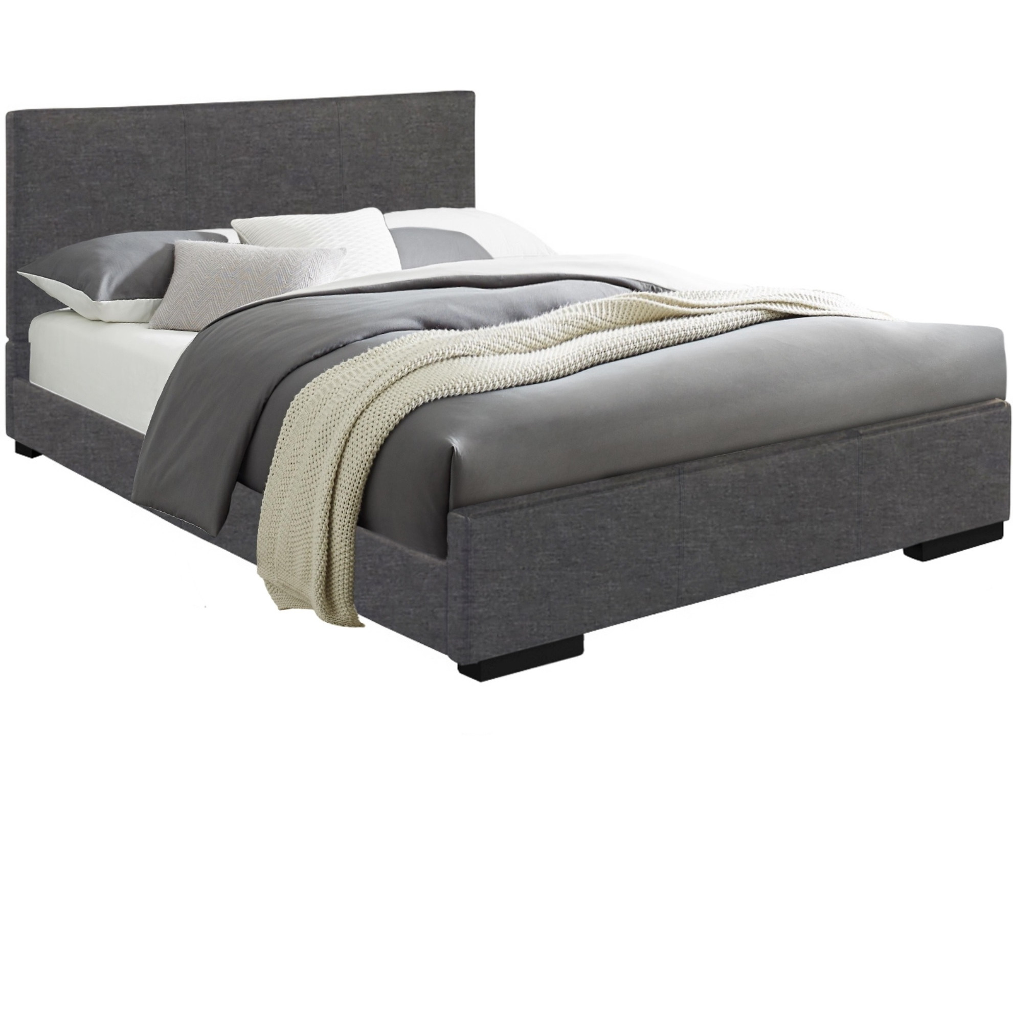Abbey Platform Bed, Gray, King