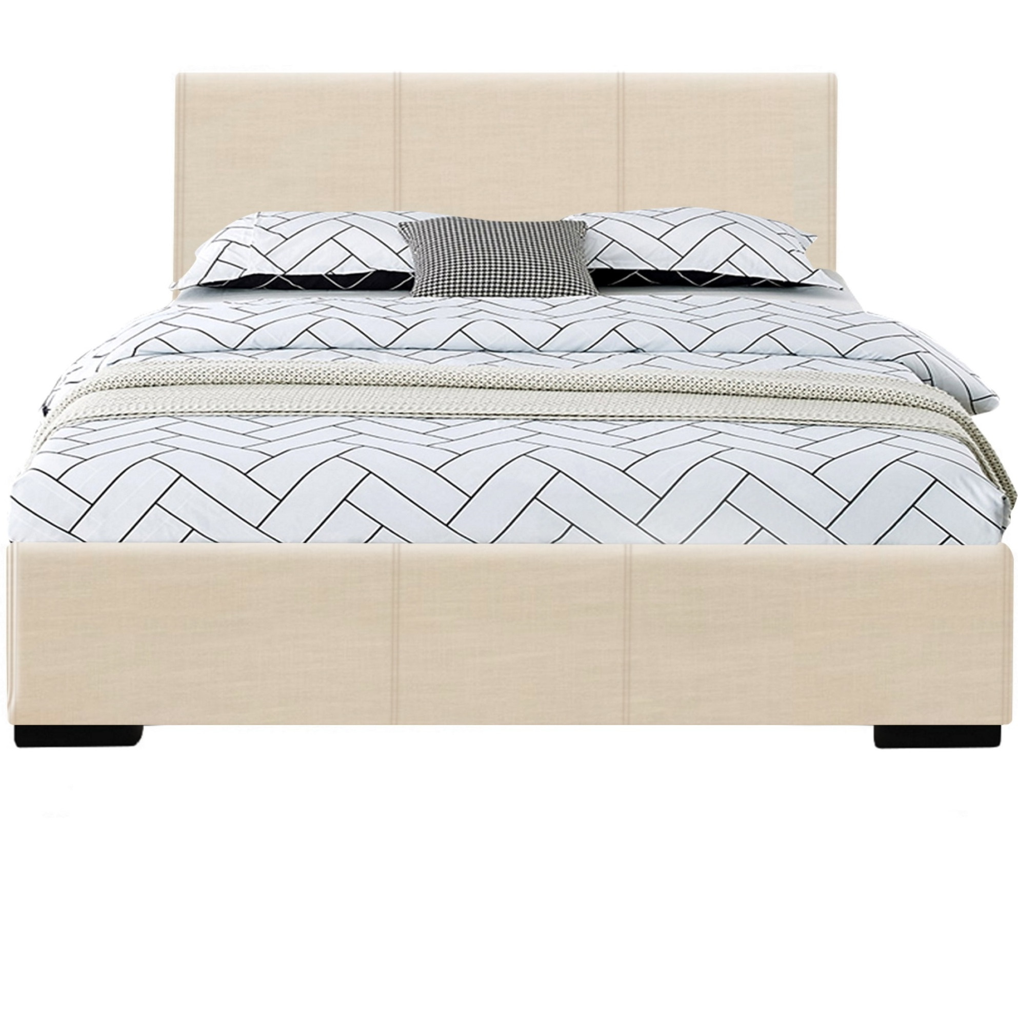 Abbey Platform Bed, Beige, Twin