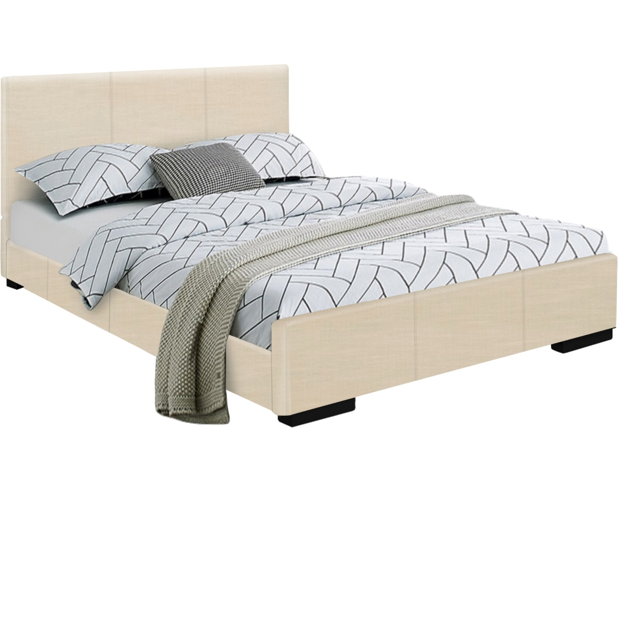Abbey Platform Bed, Beige, Twin