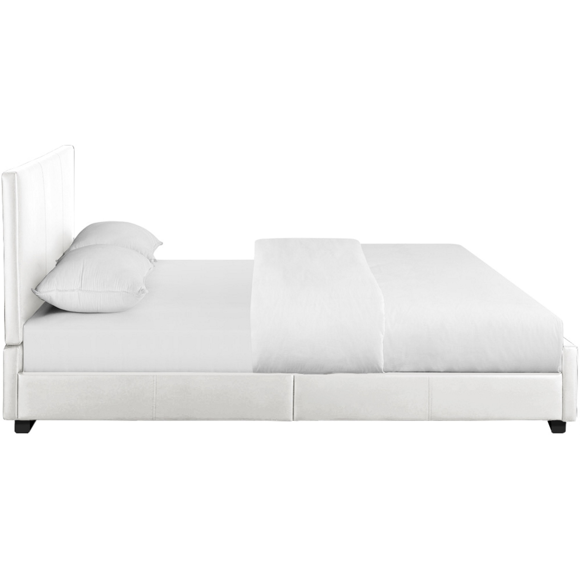 Hindes Upholstered Platform Bed, White, Queen