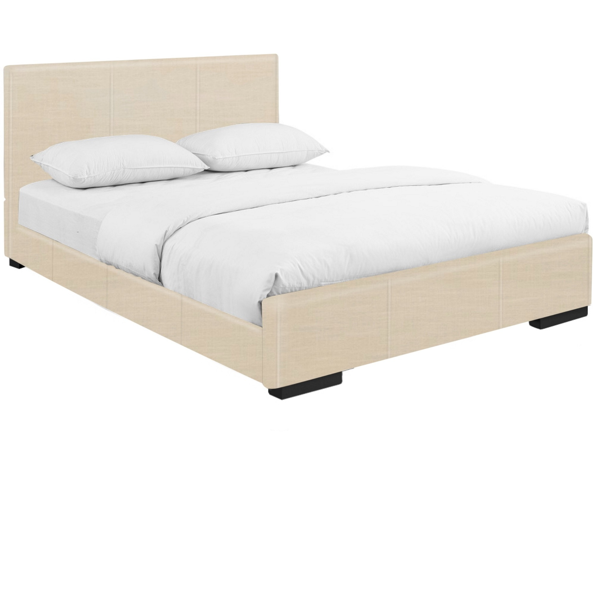 Hindes Upholstered Platform Bed, Beige, Queen