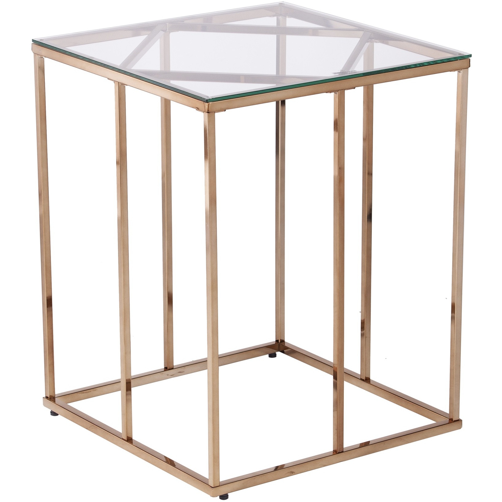 Nicholance Contemporary End Table w/ Glass Top