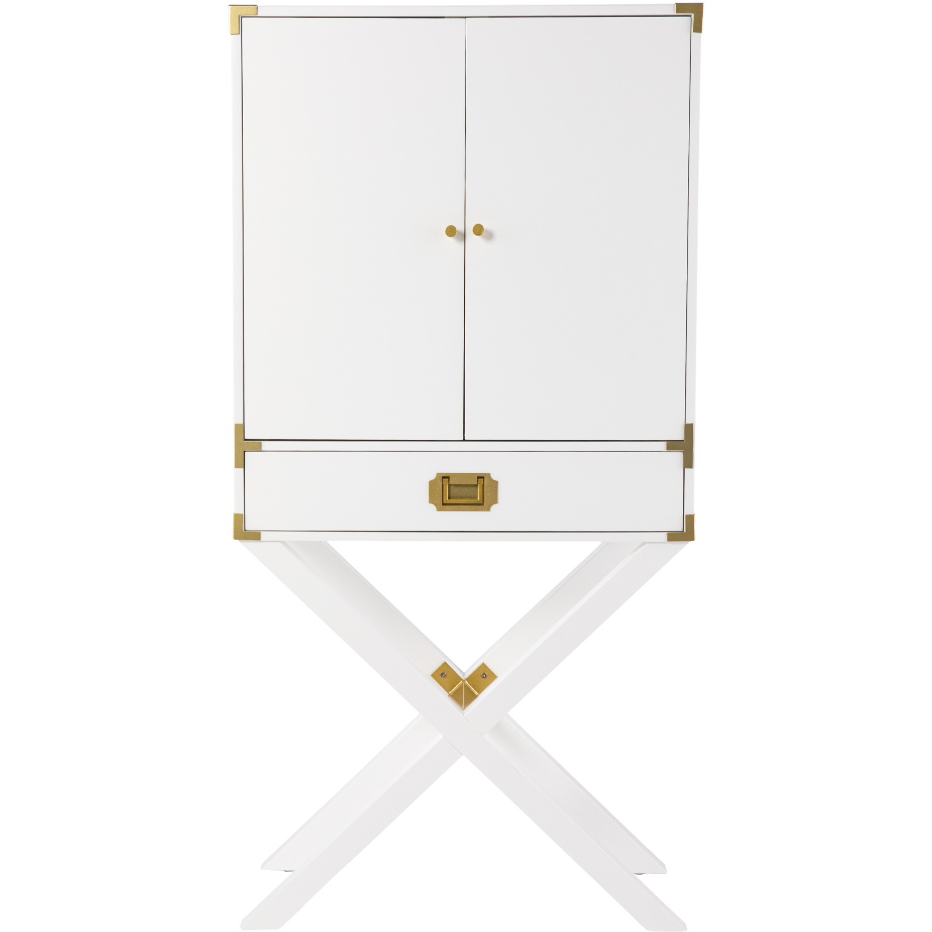 Campaign Tall Bar Cabinet w/ Storage