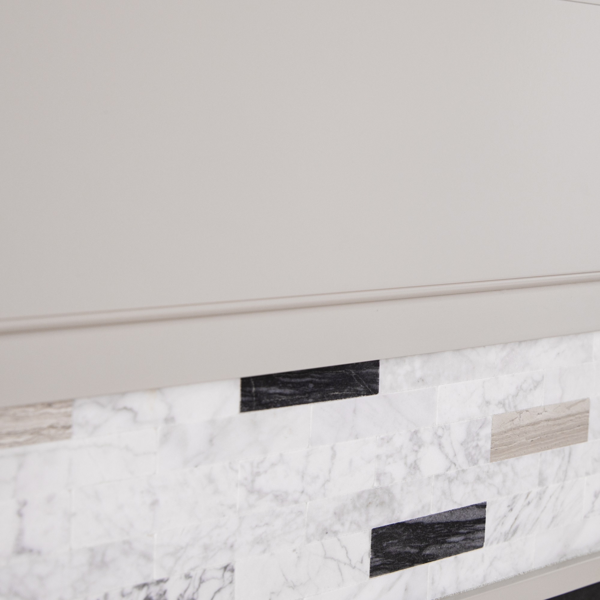 Birkover Color Changing Electric Fireplace w/ Marble Surround