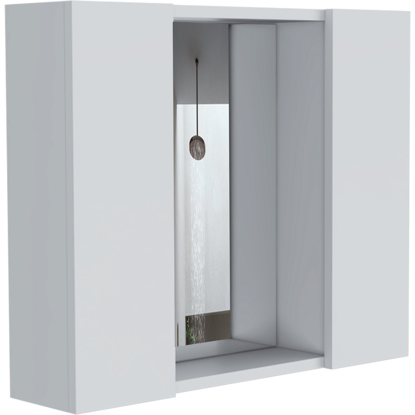 TUHOME Artemisa Medicine Cabinet, Two-Door Cabinet, Mirror, One External Shelf-White, For Bathroom
