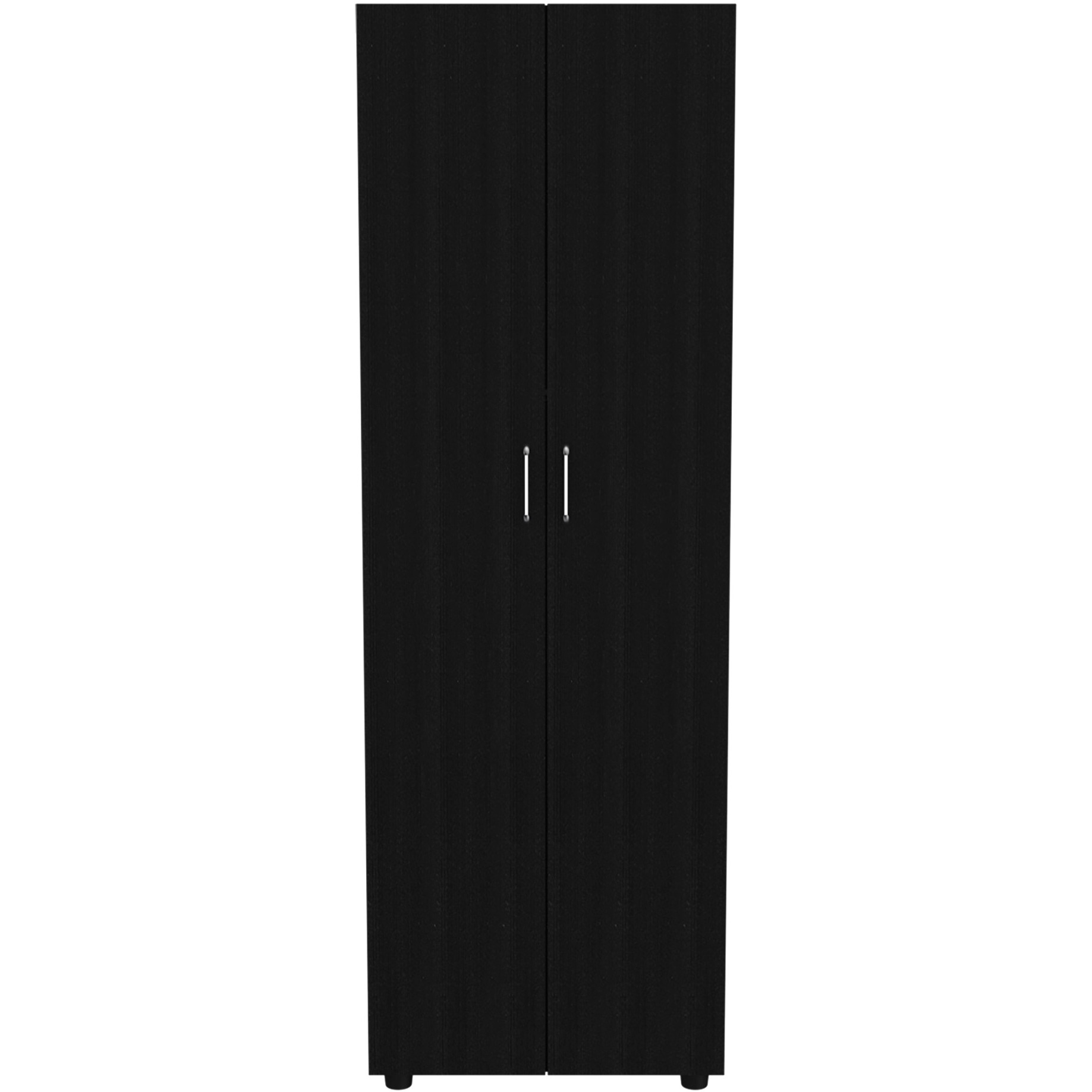 TUHOME Aurora Armoire, Two Internal Shelves, Rod, Two-Door Armoire-Black, For Bedroom