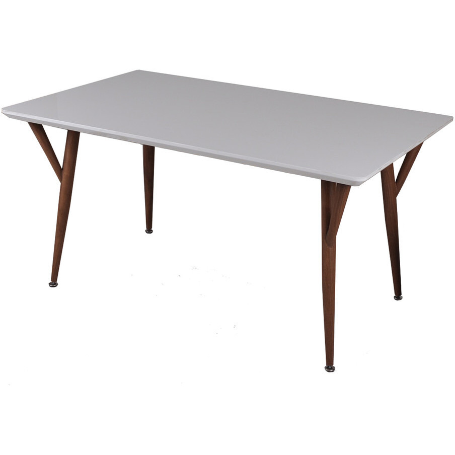 60" Rectangular white glossy dining table