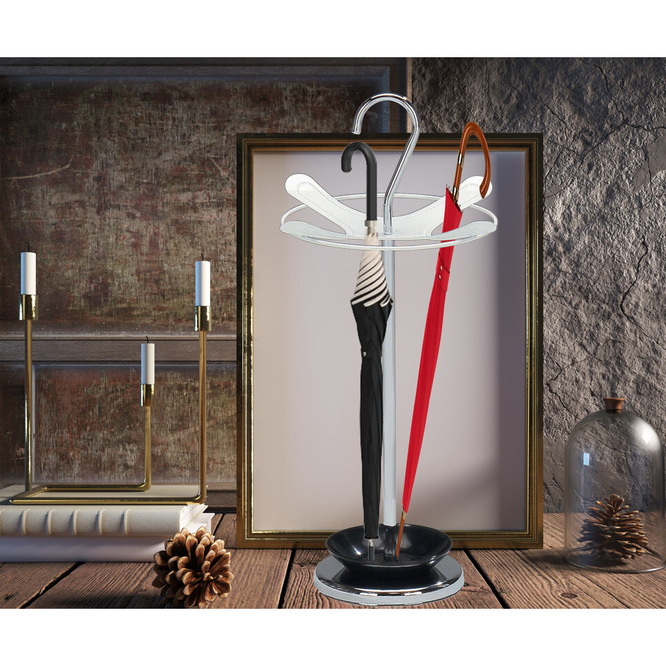 Umbrella holder with silver frame