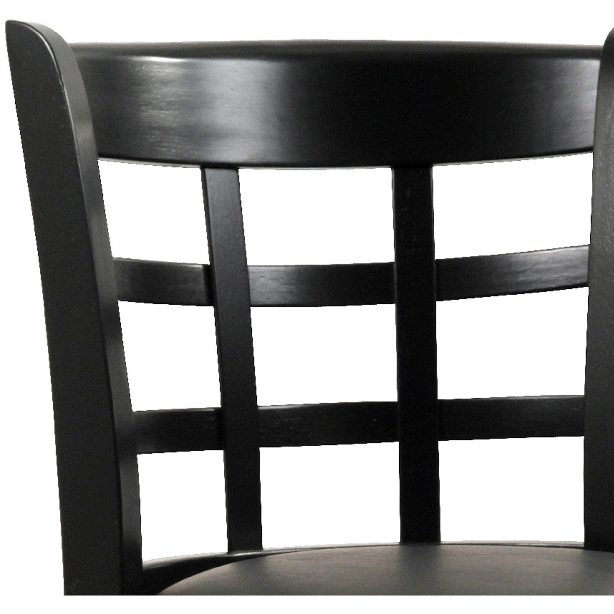 Sabi 24 inch Swivel Counter Stool, Solid Wood, Faux Leather, Brown, Black