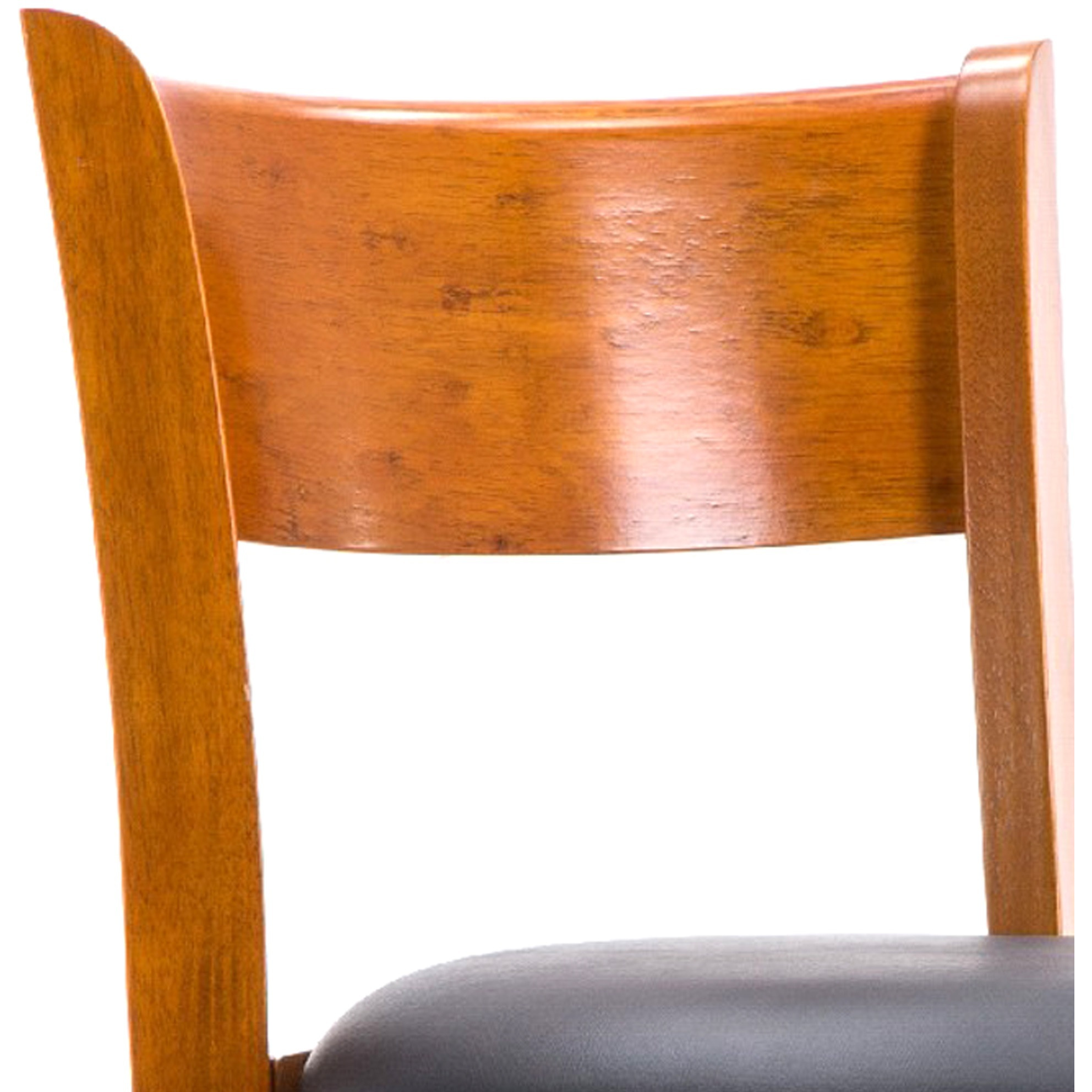 Sabi 24 inch Swivel Counter Stool, Solid Wood, Faux Leather, Brown, Black
