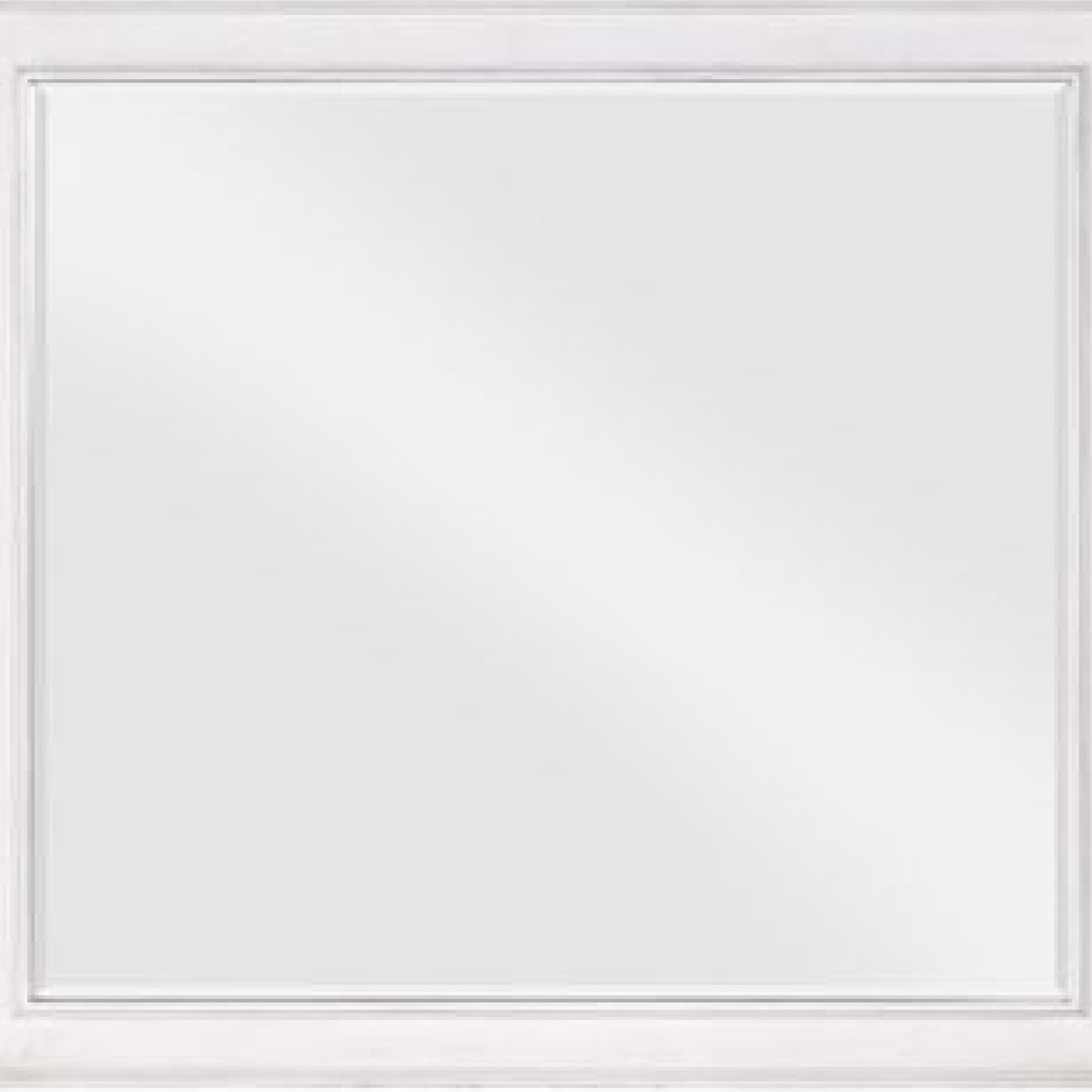 42 Inch Wall Mirror, Molded Sleek Wood Frame, White