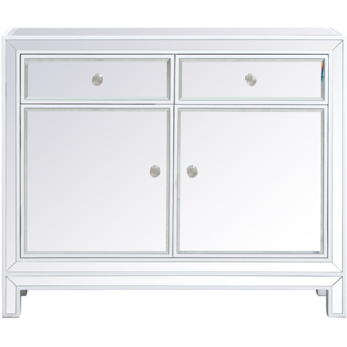 38 inch mirrored nightstand in white