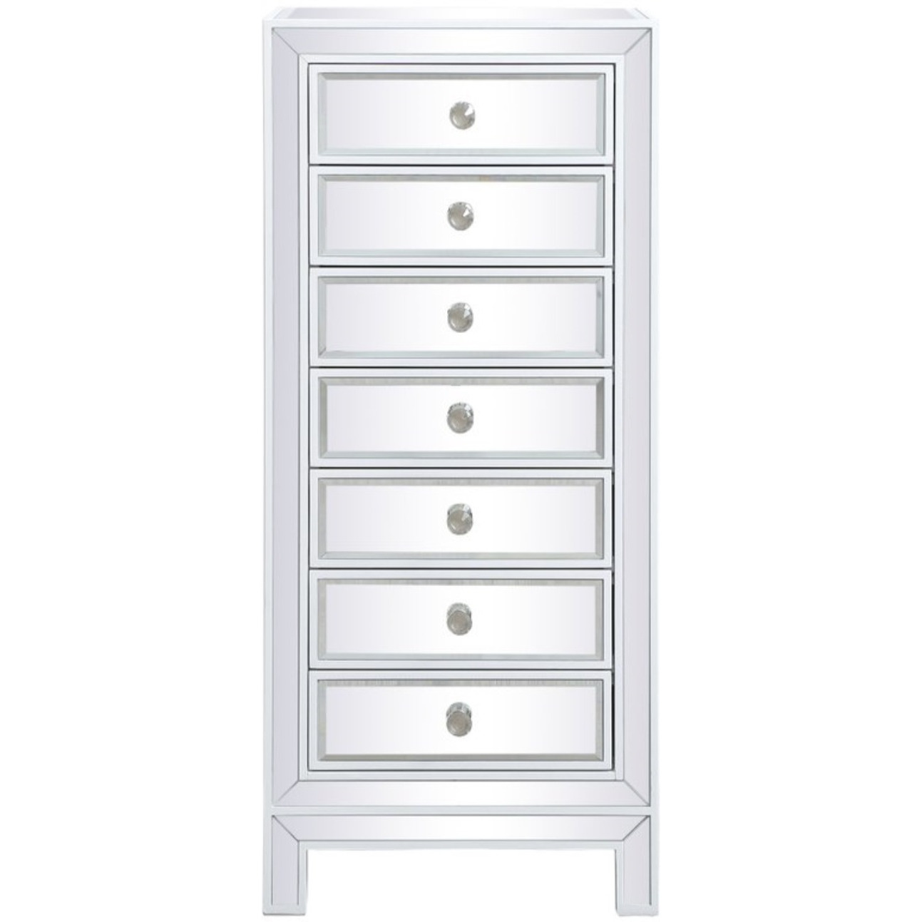 18 inch mirrored lingere chest in white