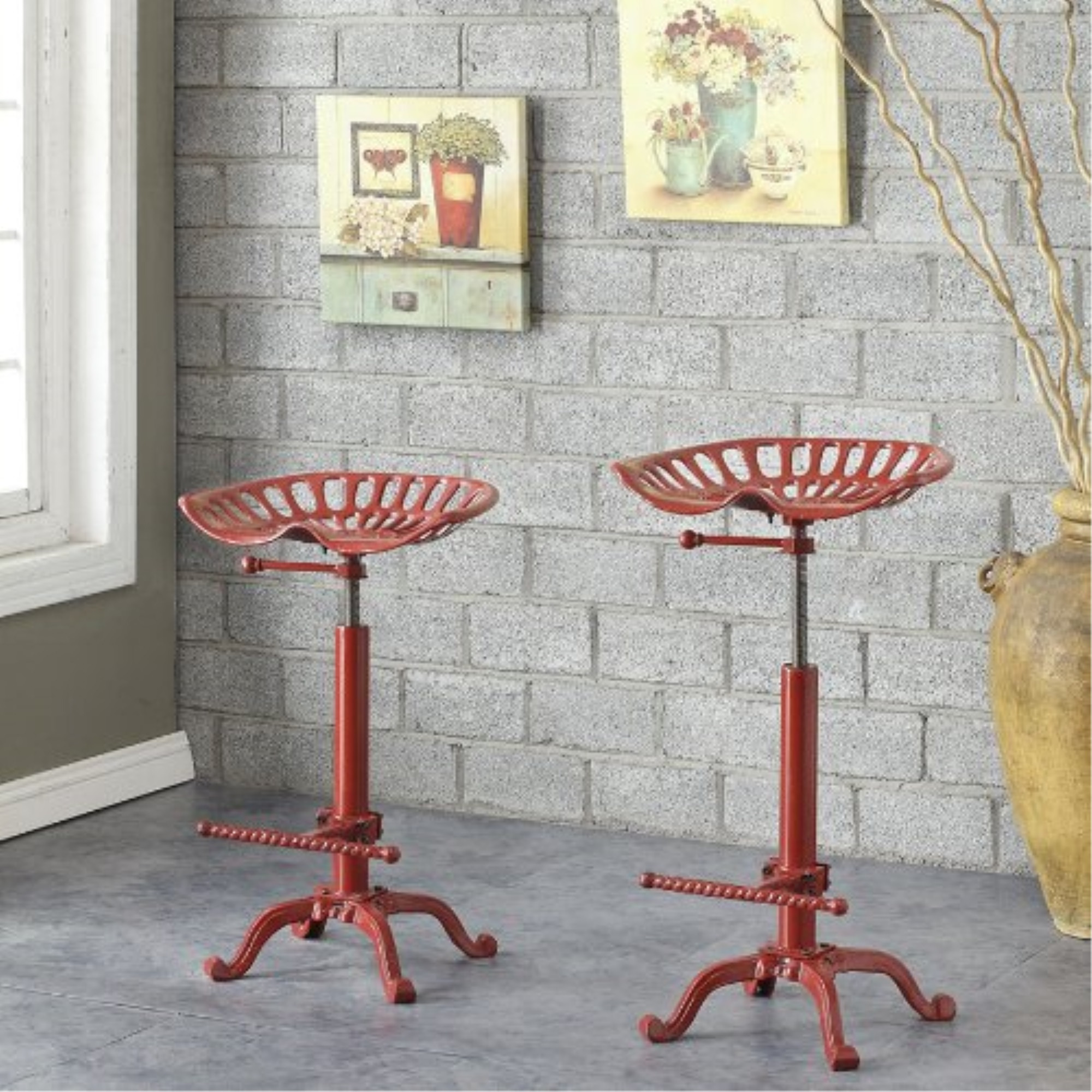 Farmhouse Tractor Stool, Red