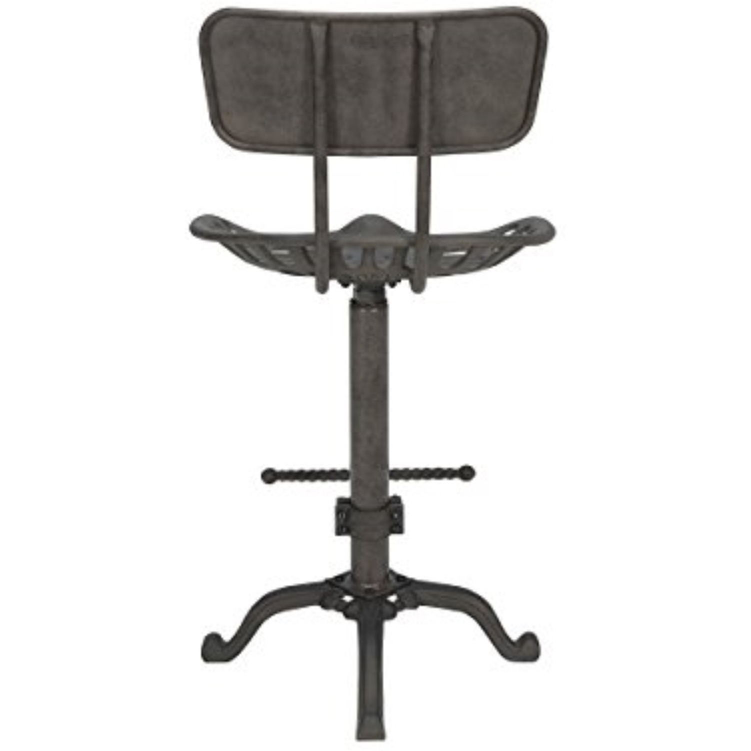 Farmhouse Tractor Seat Stool with Back, Industrial