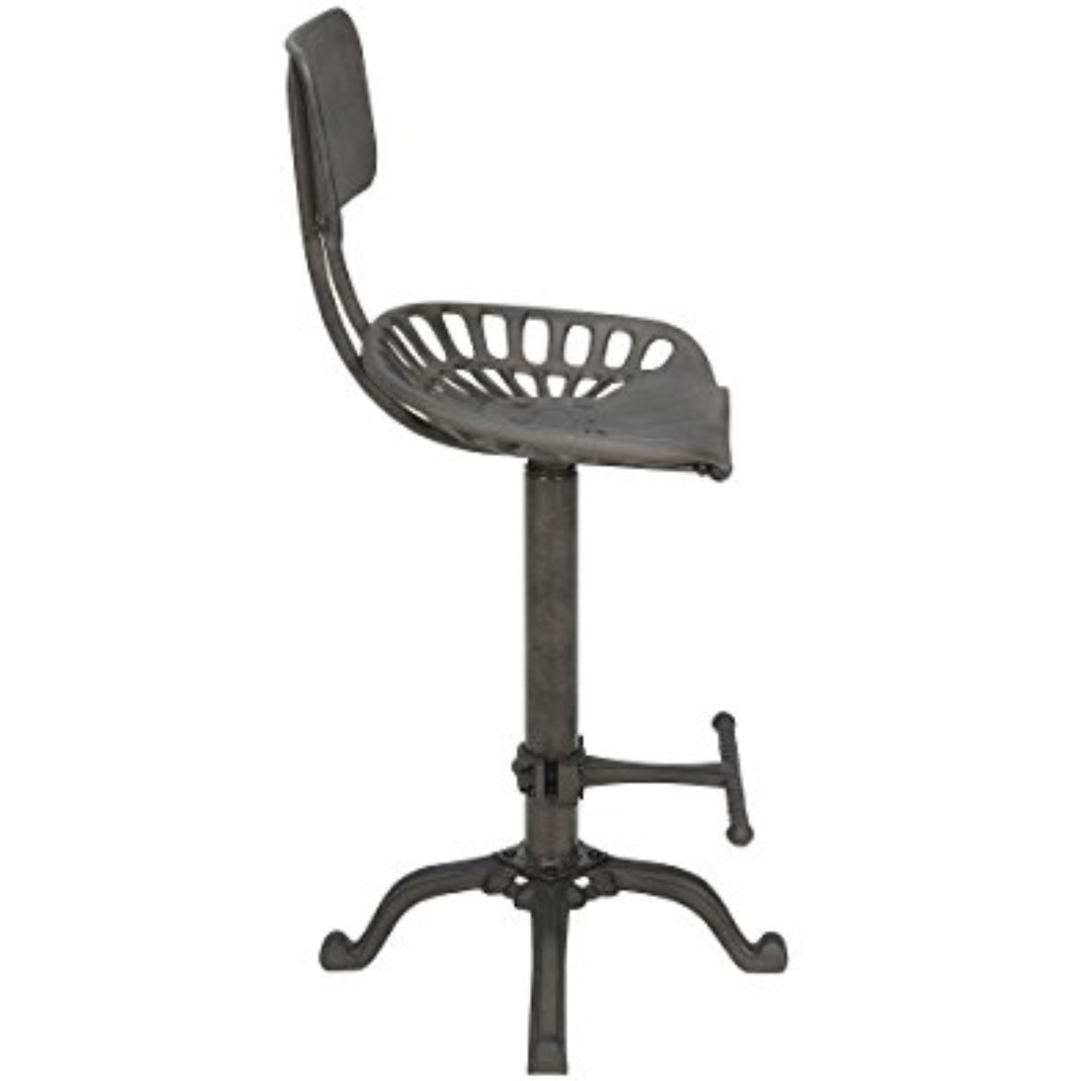 Farmhouse Tractor Seat Stool with Back, Industrial