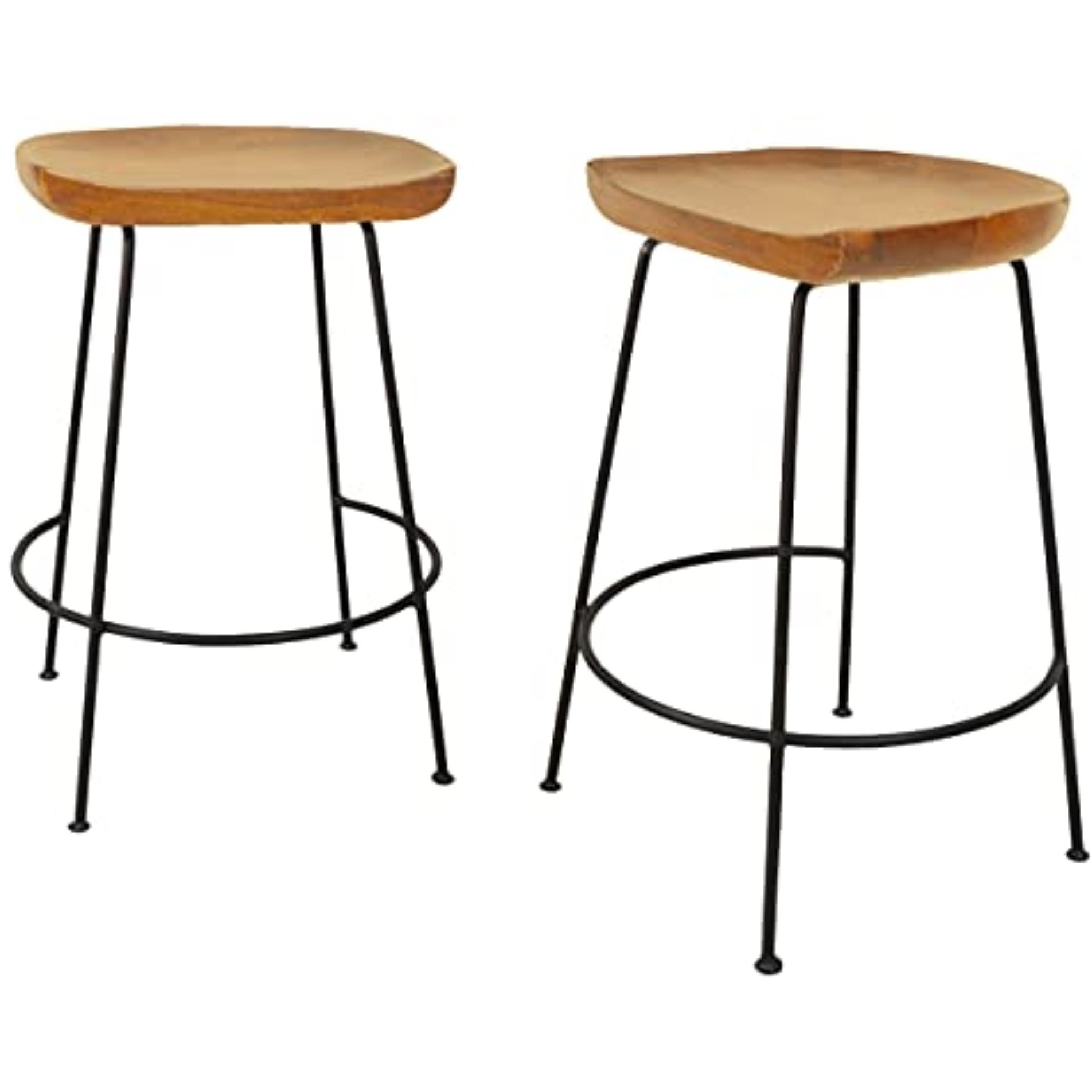 Diya 24.5 Inch Counter Stool Set of 2, Natural, Black