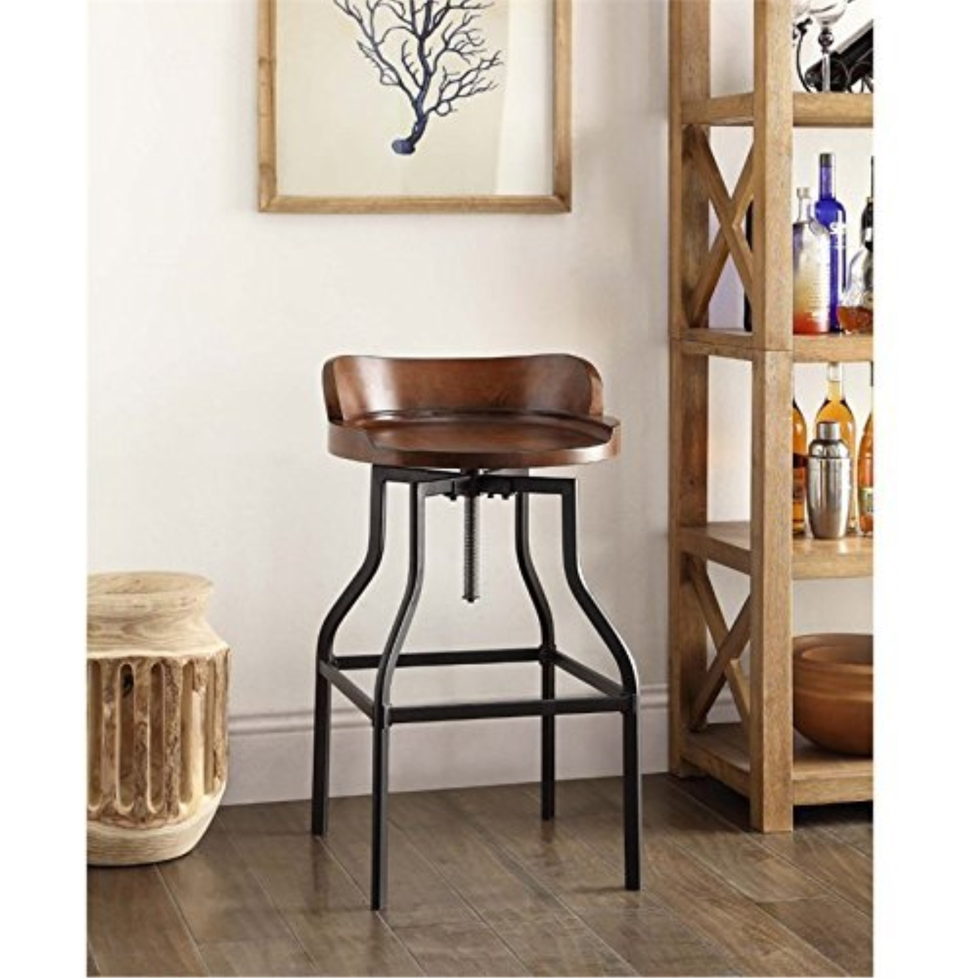 Barrel Style Adjustable Stool