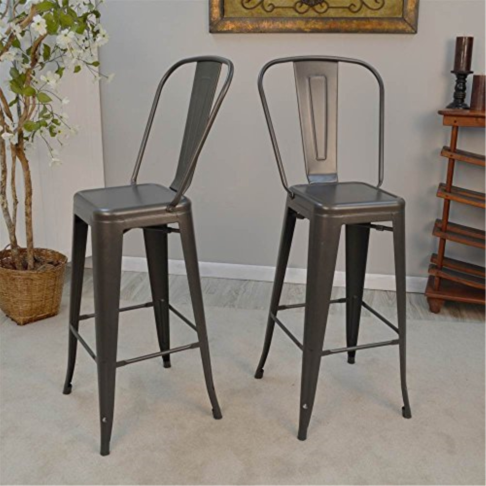 Annette 24" Industrial Barstool Pair