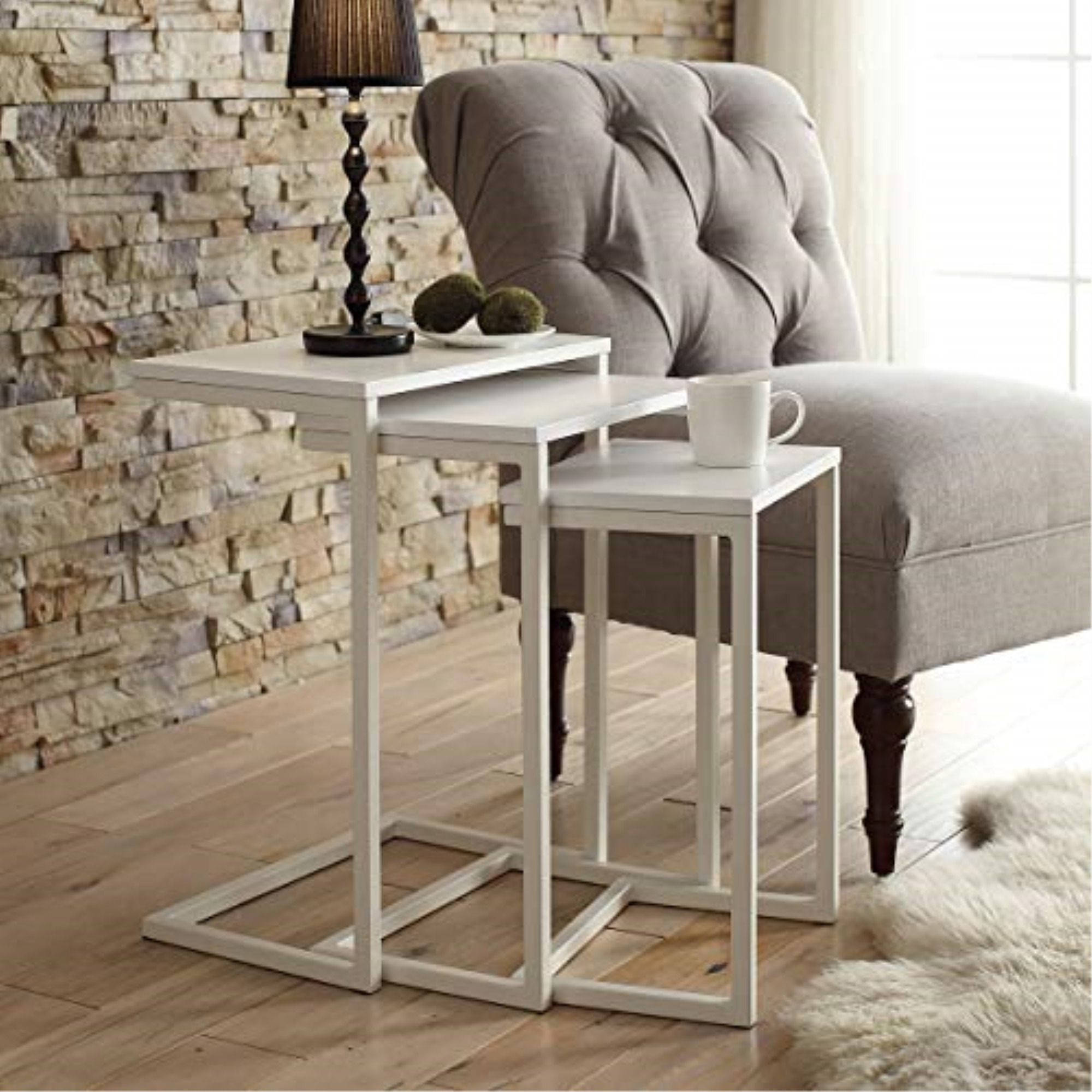 Addison Nesting Table Set, White