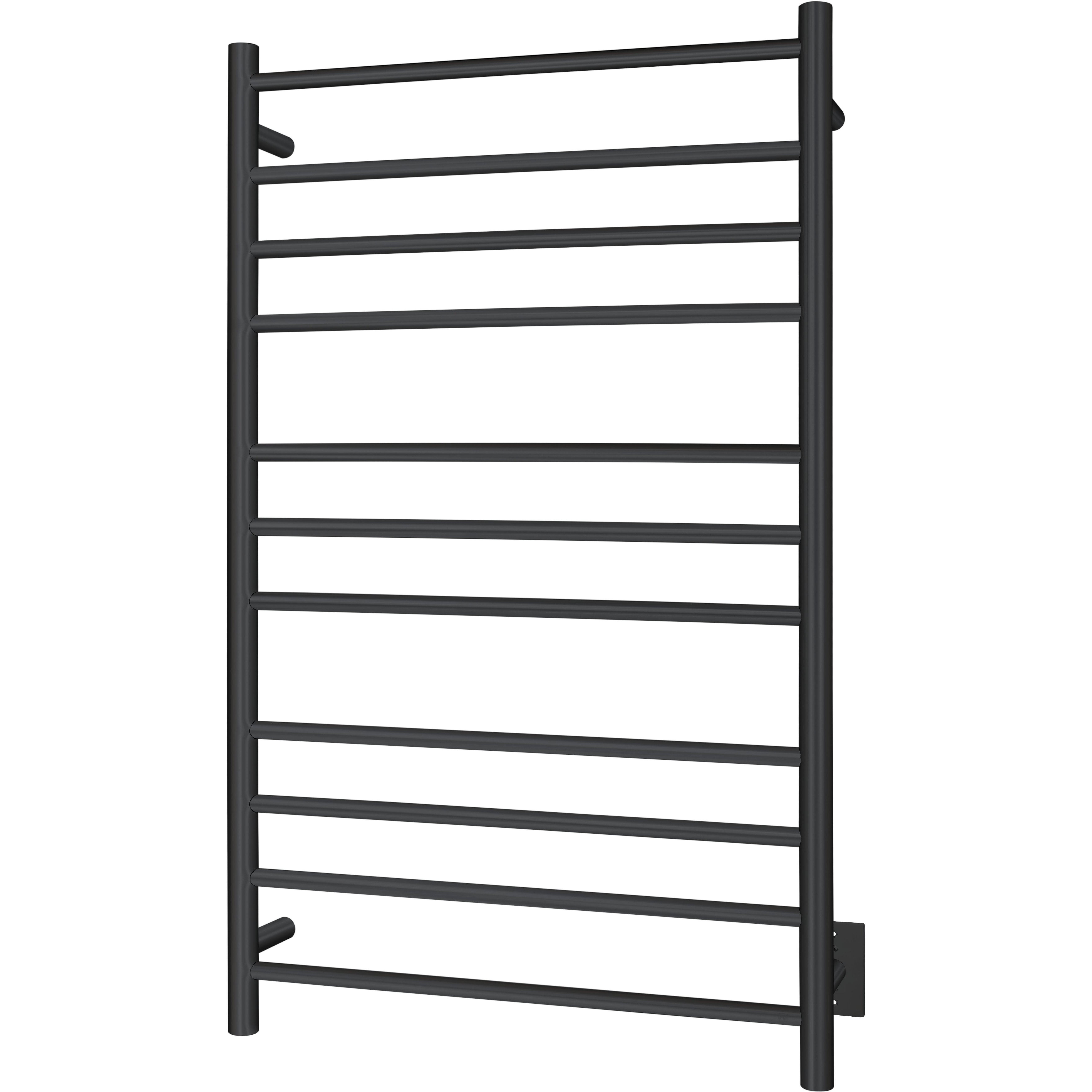 Malta Towel Warmer, Black, Hardwired, 11 Bars