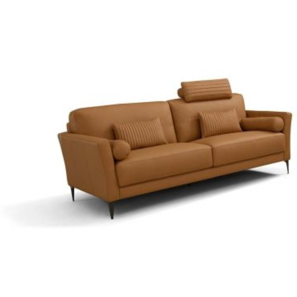 LV00943 Sofa w/5 Pillows, Saddle Tan Leather - Tussio ( 1Pc/1Ctn )