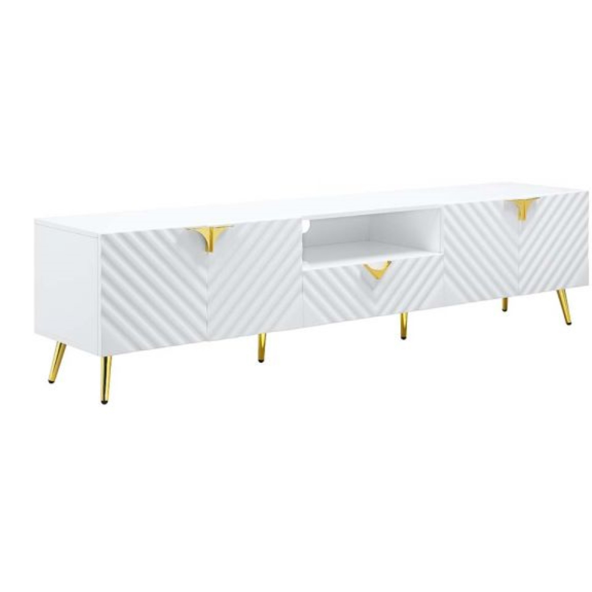 LV01138 TV Stand, White High Gloss Finish - Gaines ( 1Pc/1Ctn )