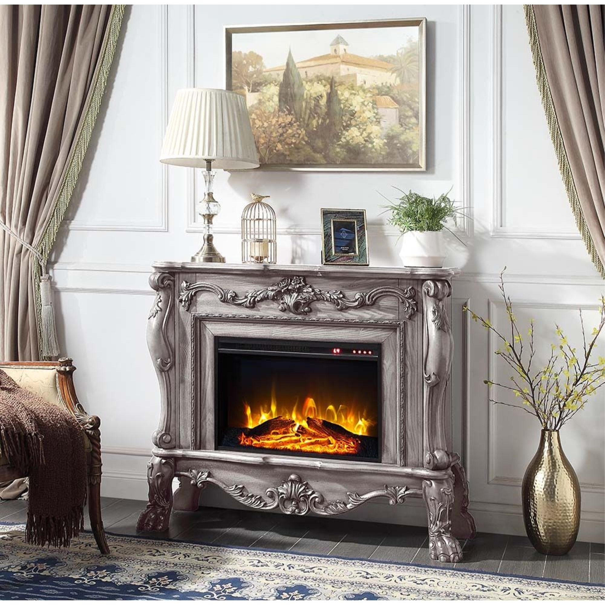 AC01310 Fireplace, Vintage Bone White Finish - Dresden ( 1Pc/1Ctn )