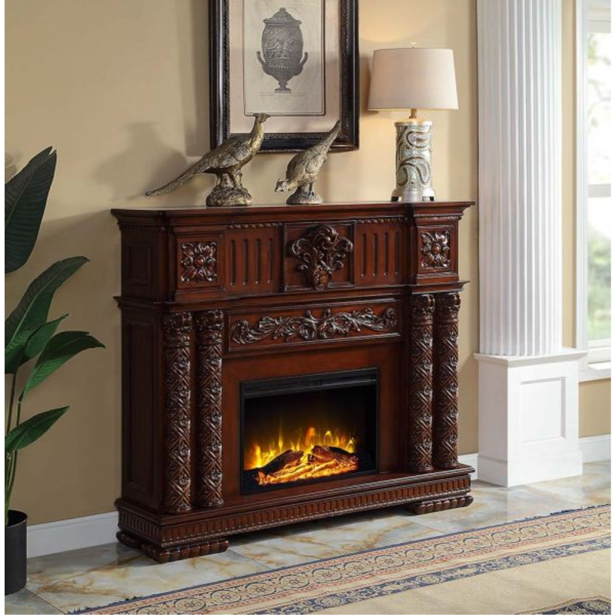 AC01312 Fireplace, Cherry Finish - Vendome ( 1Pc/1Ctn )