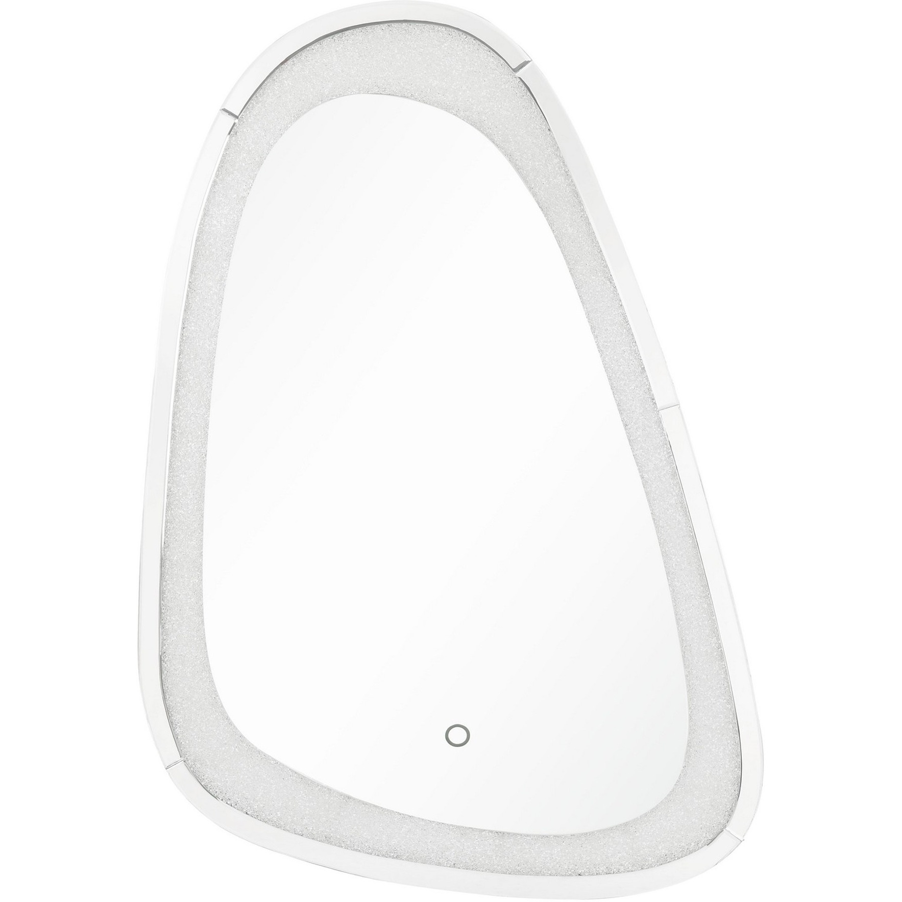 Irregular Beveled Wall Mirror with Touch Led, Silver