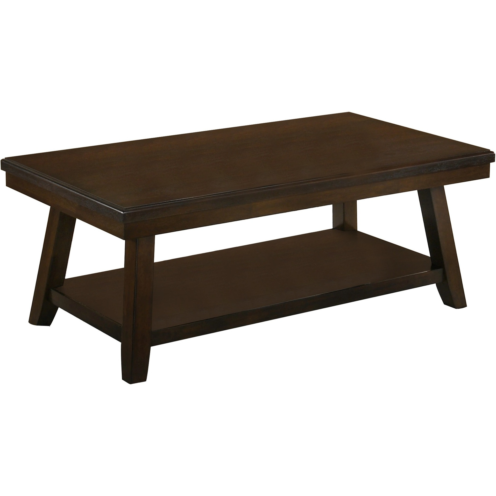 Wooden Coffee Table with One Open Shelf, Brown