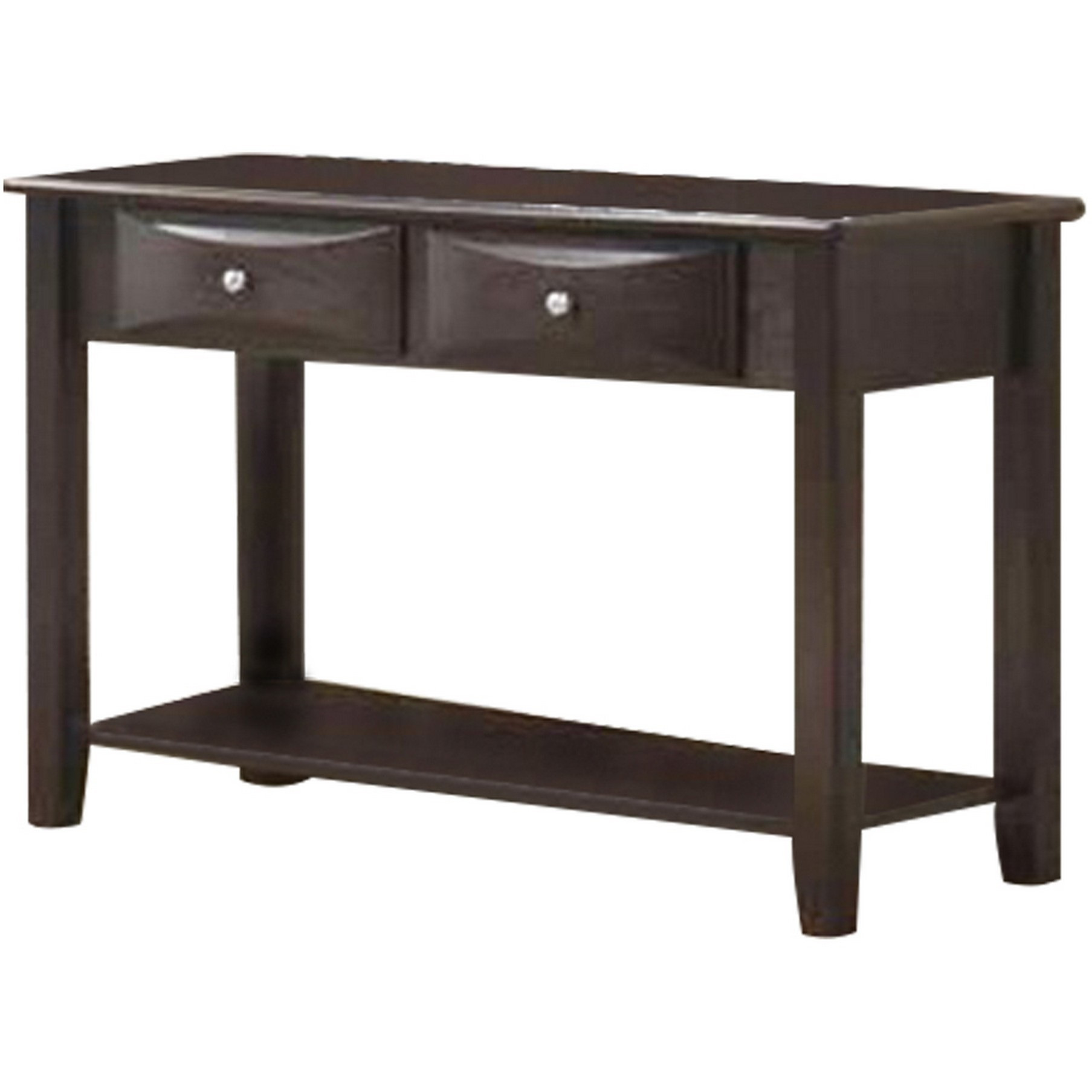Wooden Console Table with 2 Spacious Drawers, Brown