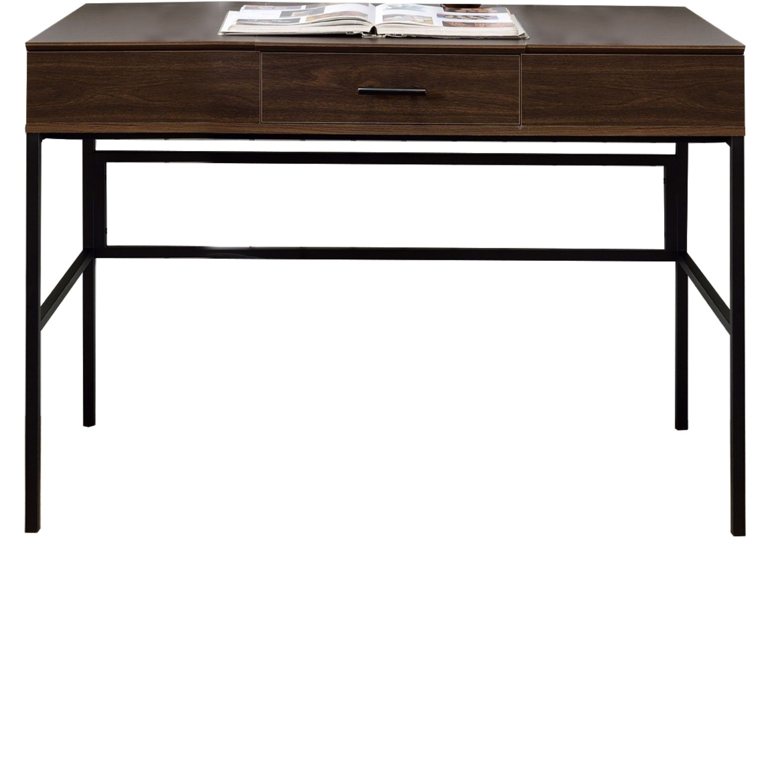 Writing Desk with Lift Top Storage and USB Plugin, Brown