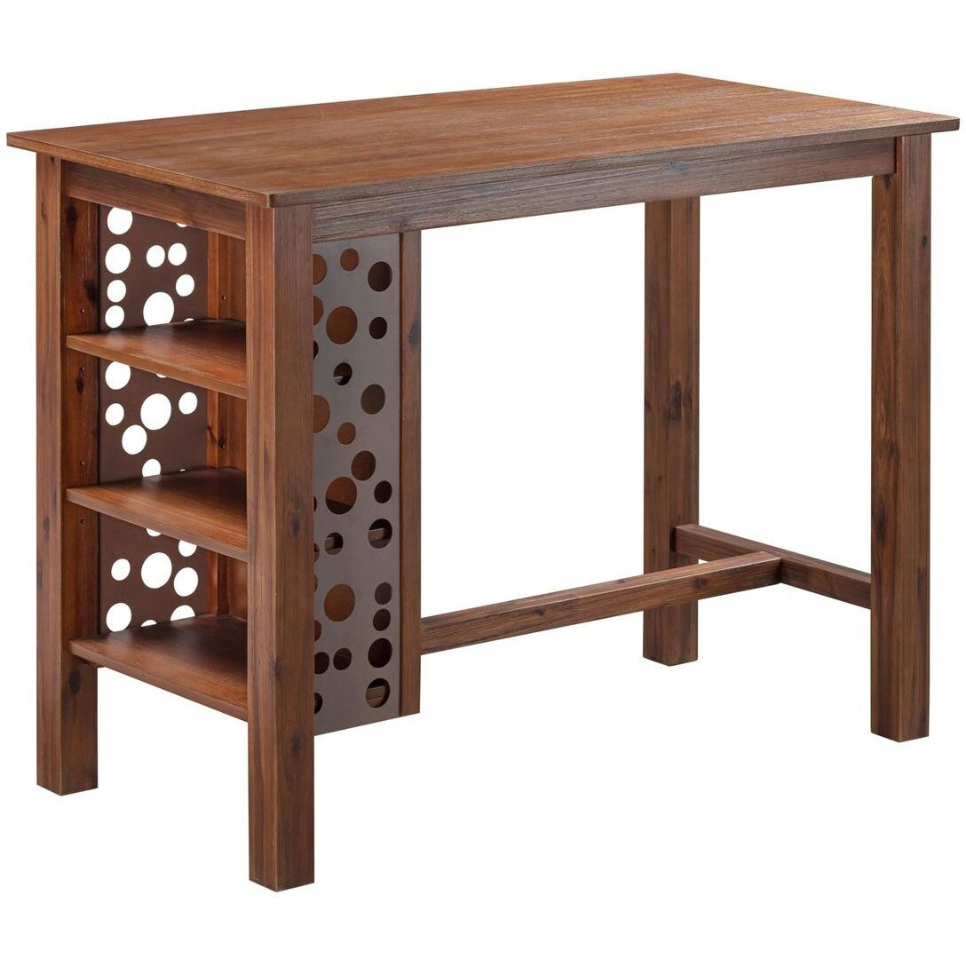 Brittany Rectangular Counter Height Bar Table - Chestnut Wire-Brush