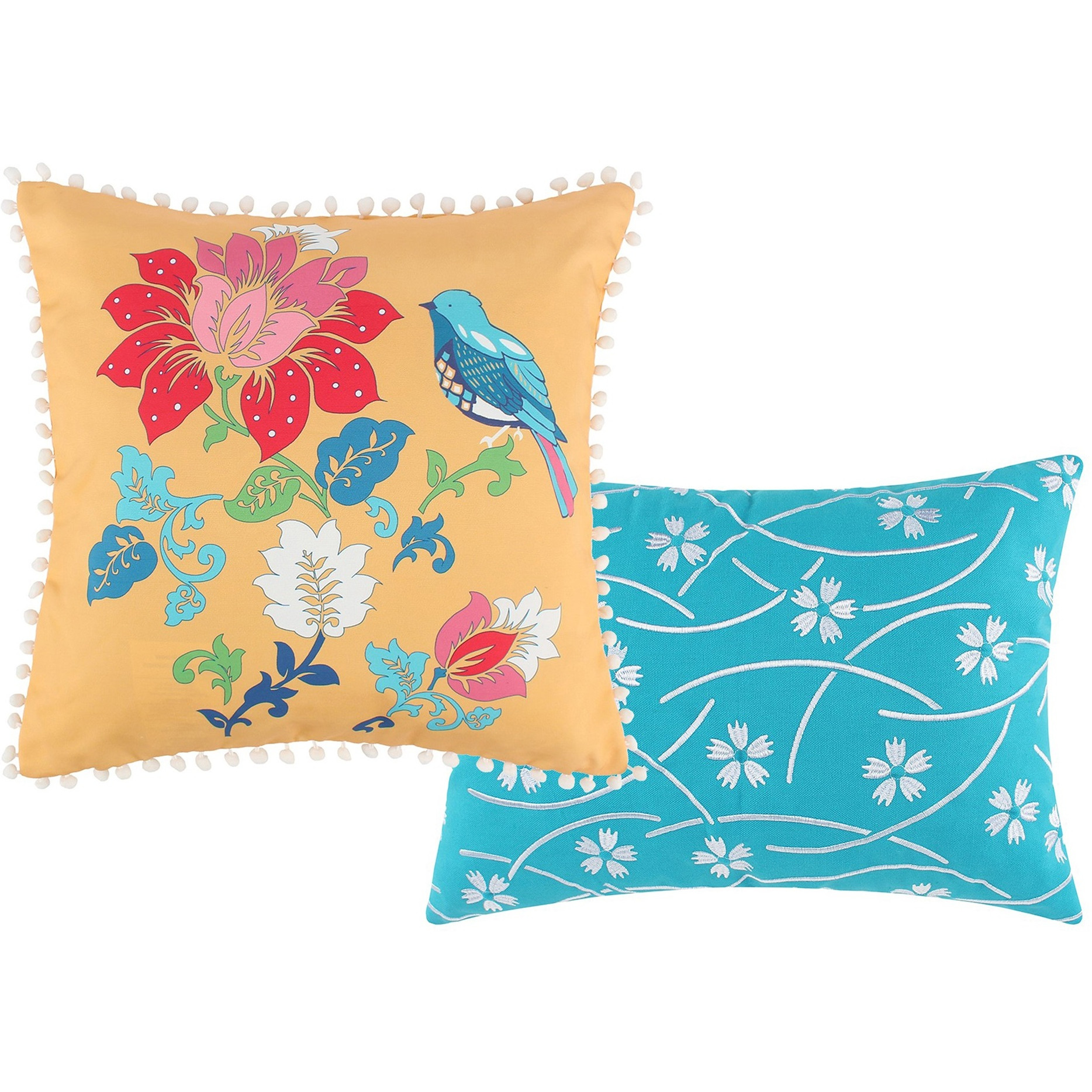 Sama 5 Piece Reversible Full Quilt Set, Floral Print Patterns, Multicolor