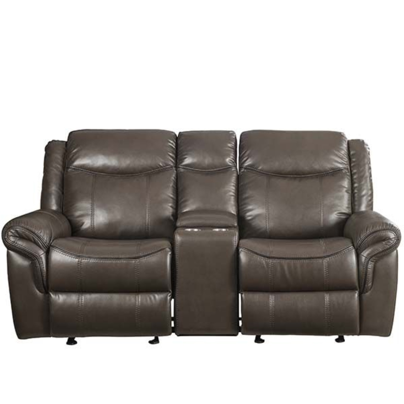 ACME Lydia Motion Loveseat w/Console, Brown Leather Aire