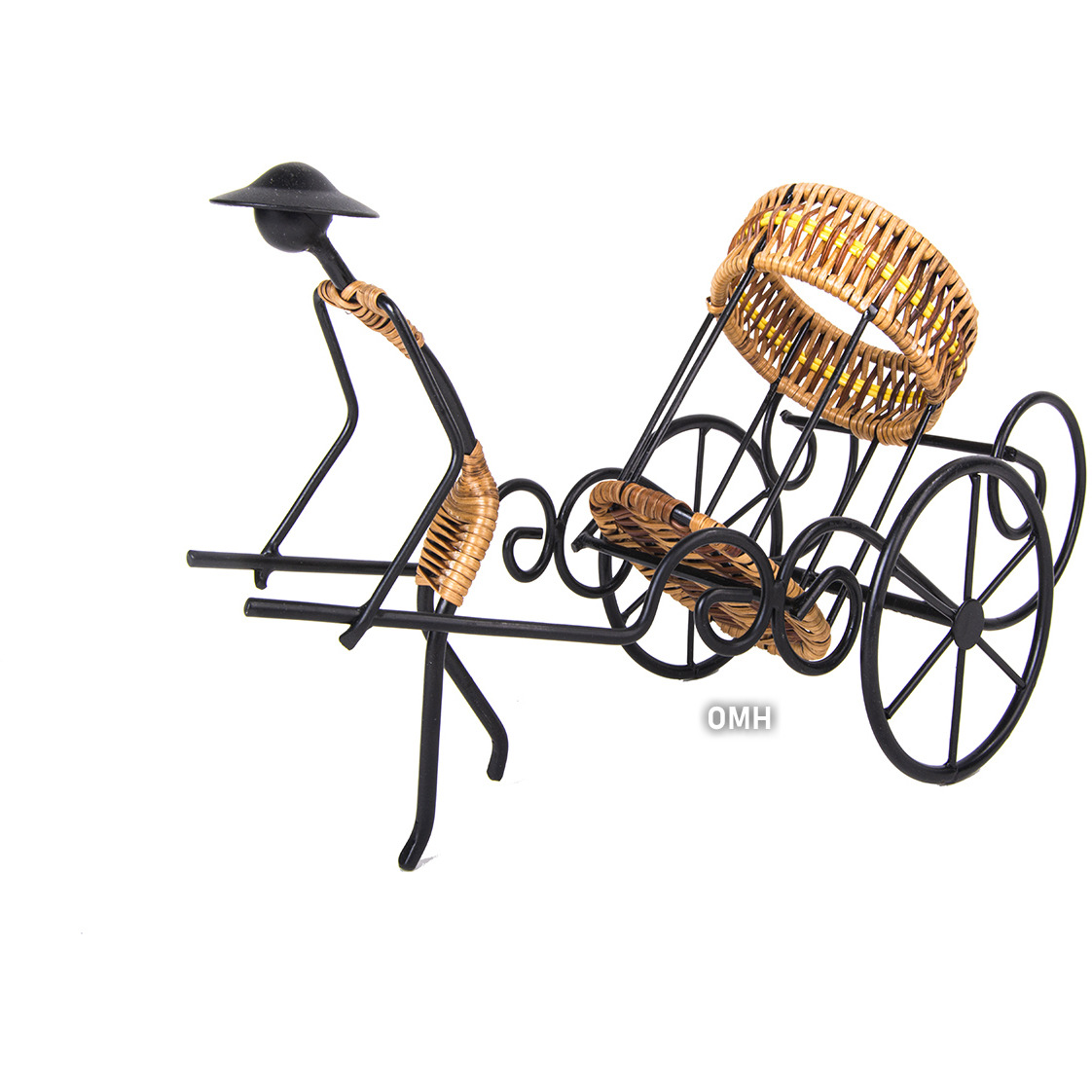 Asian Style Rickshaw Puller Wine Holder