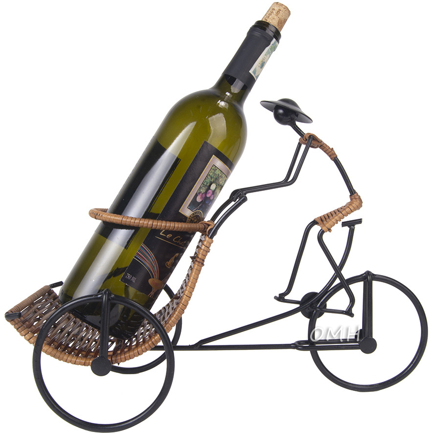 Asian Style Rickshaw Cyclist Wine Holder