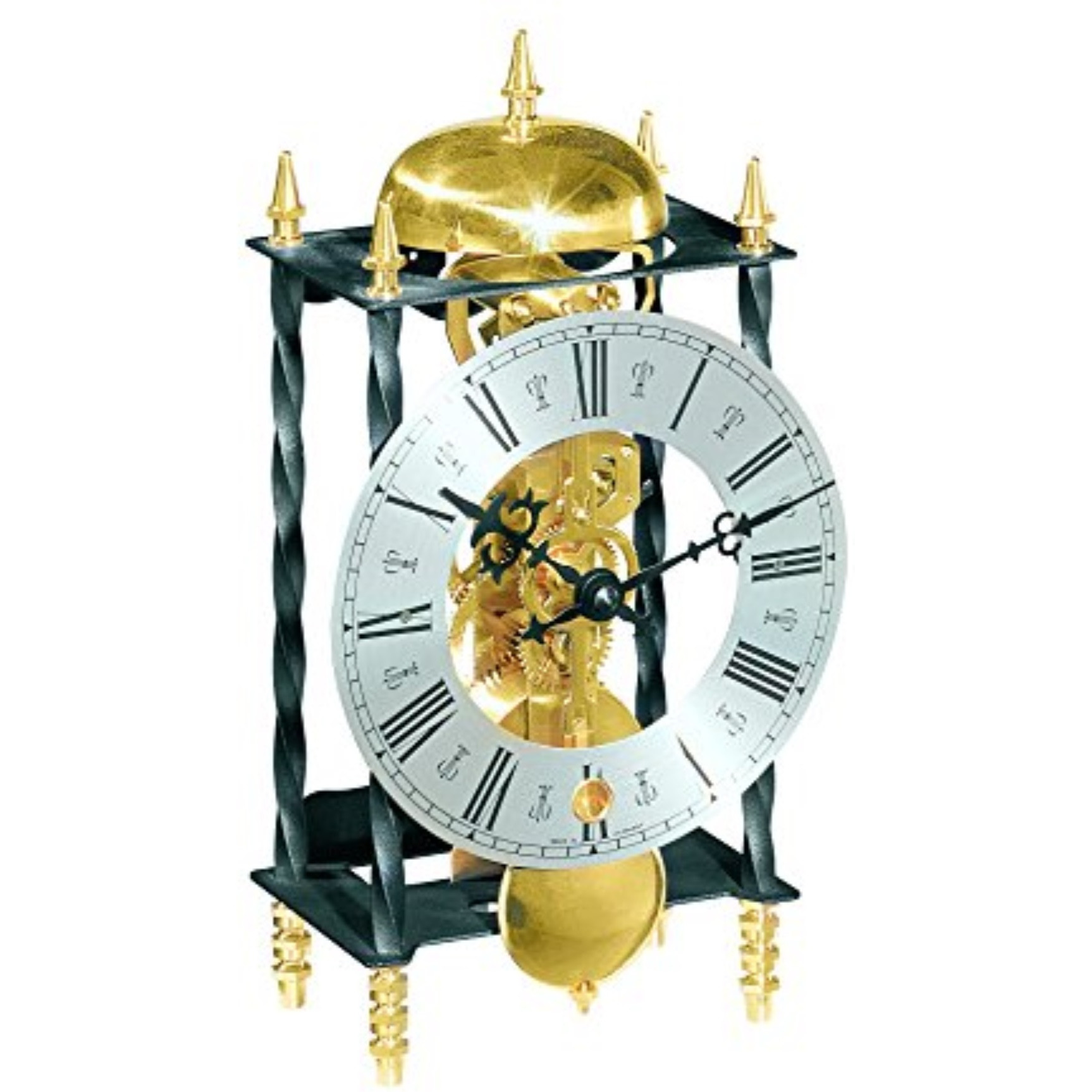 GALAHAD II, Wrought Iron Table Clock with a Mechanical 14 Day Passing Bell Strike Movement