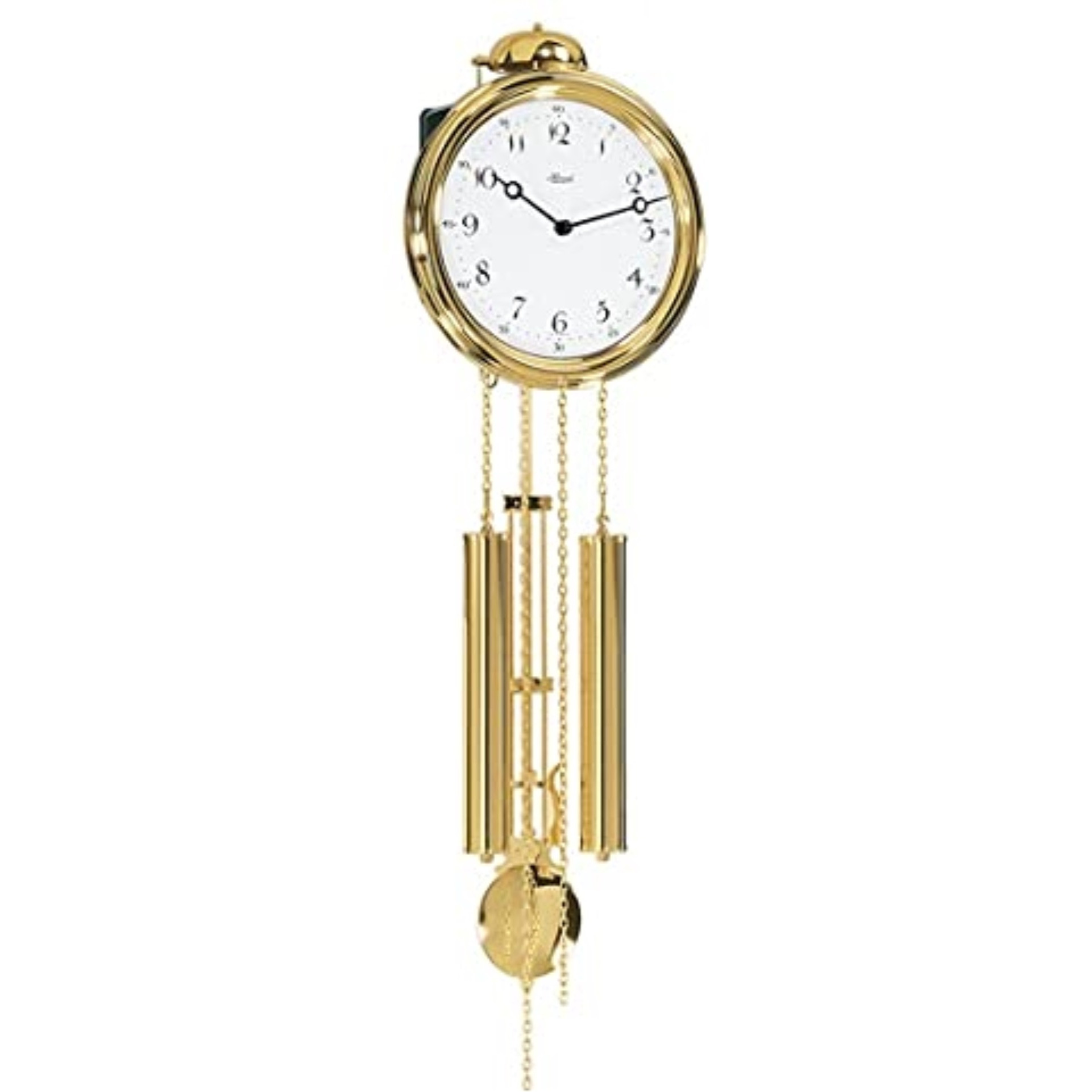NEASDEN, Brass Wall Clock with a Mechanical 8 Day 1/2 Hour Strike Movement