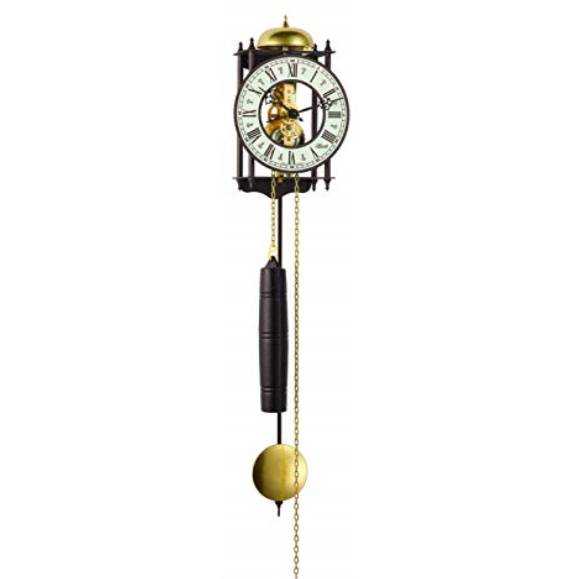 RAVENSBURG, Skeleton Wall Clock with a Mechanical 8 Day Passing Bell Strike Movement