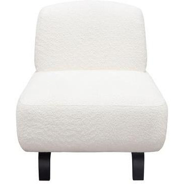 Vesper Armless Chair in Faux White Shearling w/ Black Wood Leg Base by Diamond Sofa
