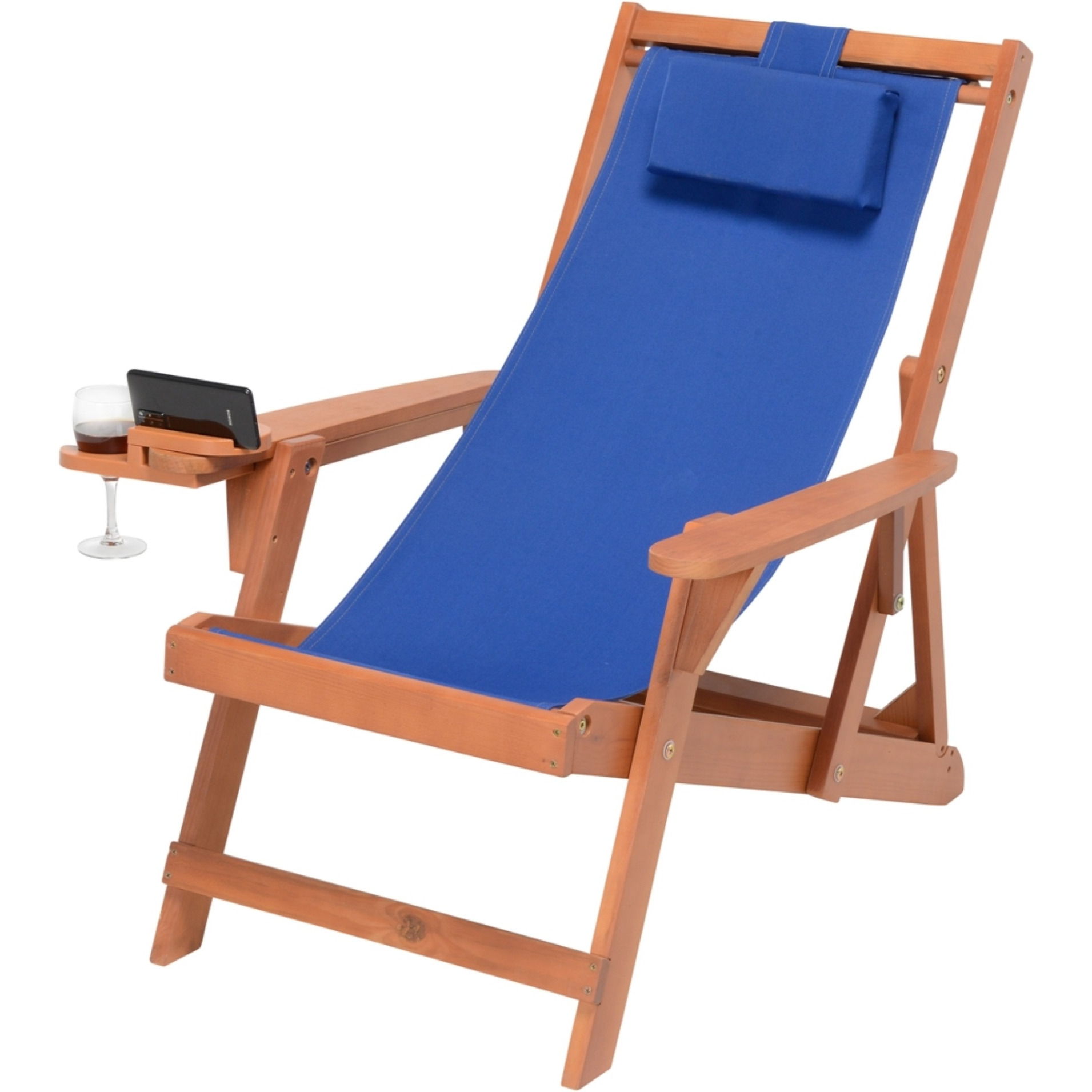 Romantic Collection Canvas Sling Chair with Cup and Wine Holder (Set of 2)