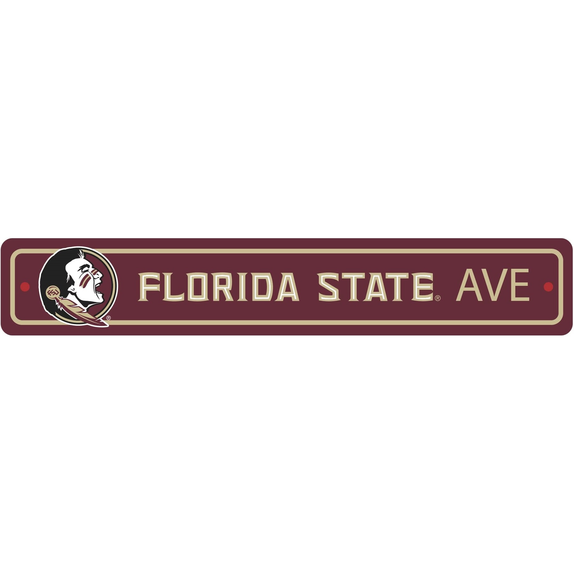 Florida State Seminoles Team Color Street Sign Dcor 4in. X 24in. Lightweight