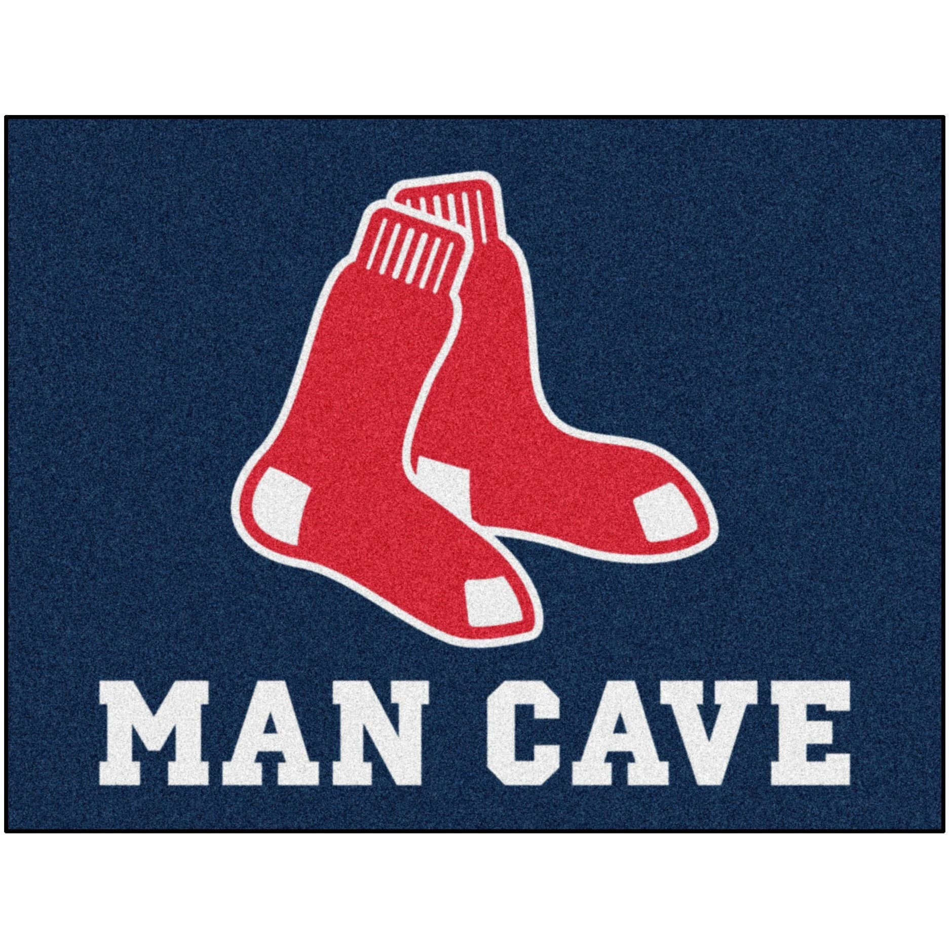 Boston Red Sox Man Cave All-Star Rug - 34 in. x 42.5 in. - Socks Primary Logo