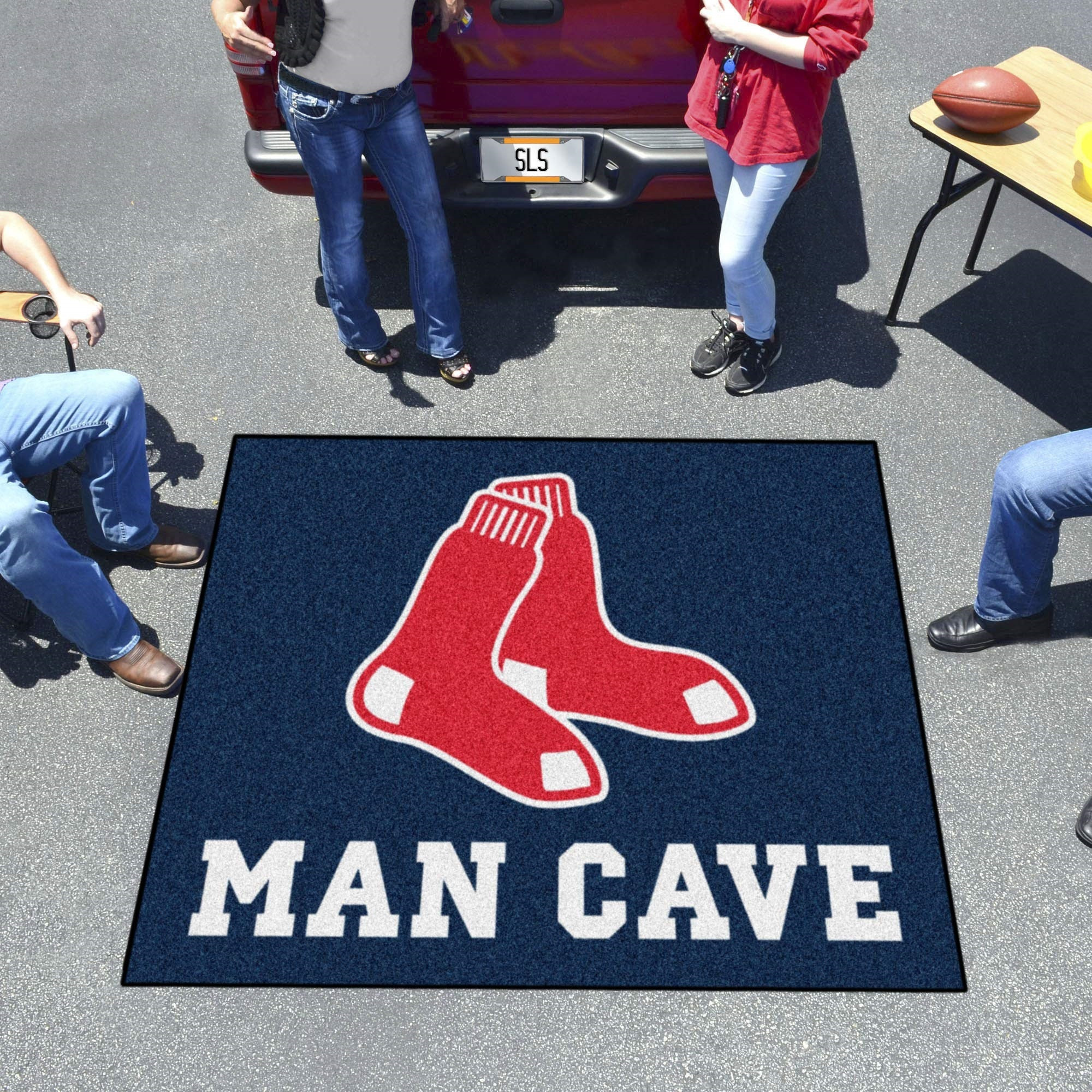 Boston Red Sox Man Cave Tailgater Rug - 5ft. x 6ft. - Socks Primary Logo