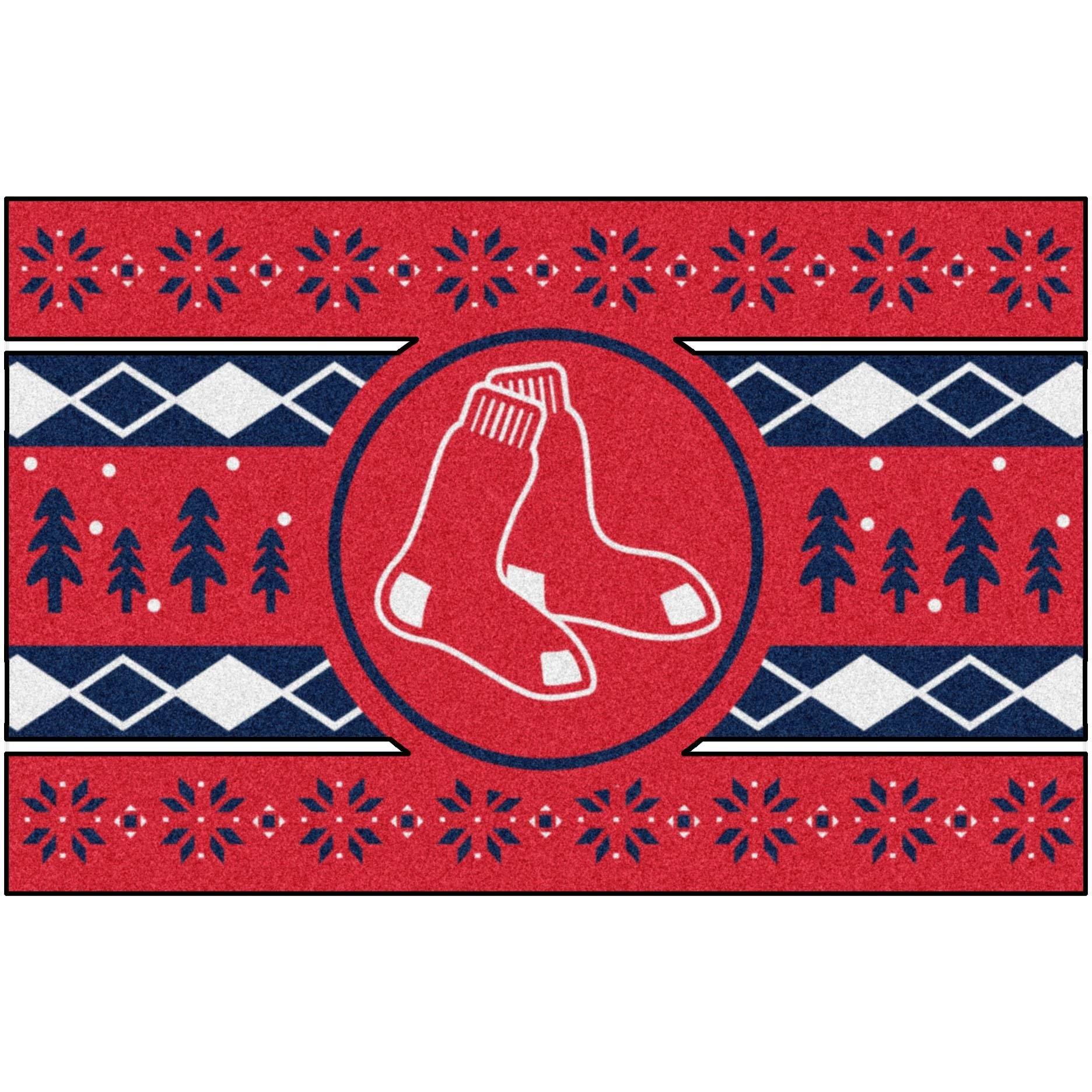 Boston Red Sox Holiday Sweater Starter Mat Accent Rug - 19in. x 30in. - Socks Logo