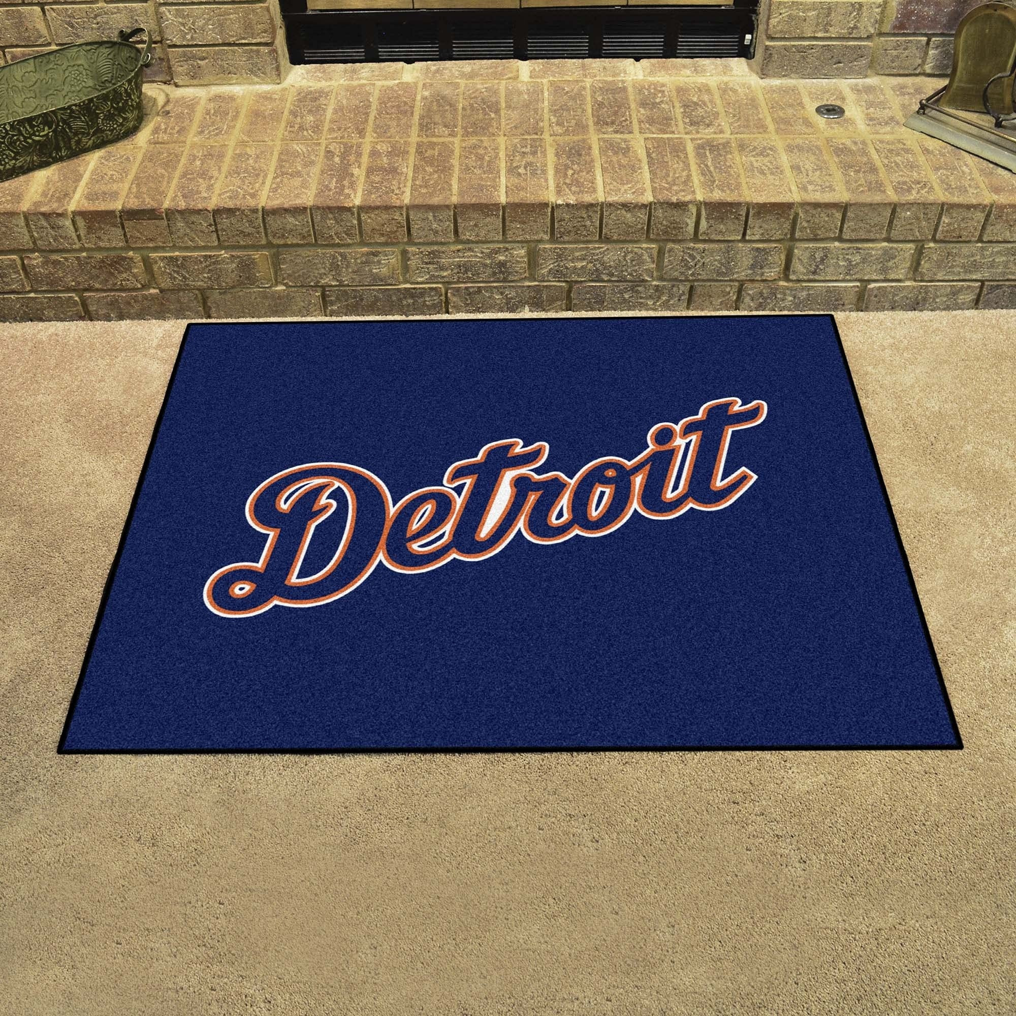 Detroit Tigers All-Star Rug - 34 in. x 42.5 in. - Detroit Script Alternate Logo